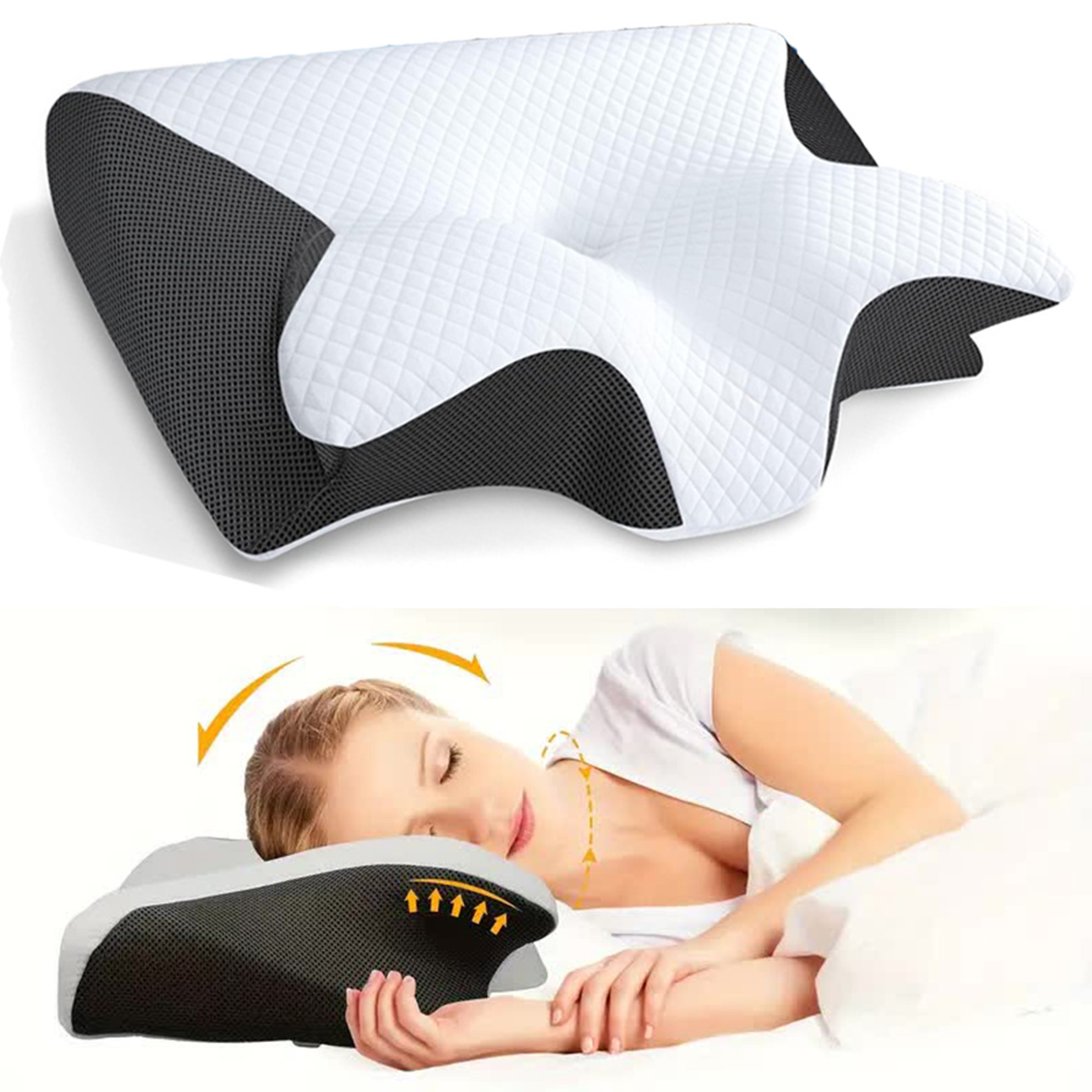 Premium Orthopedic Memory Foam Neck Pillow for Cervical Support & Comfort – view 1