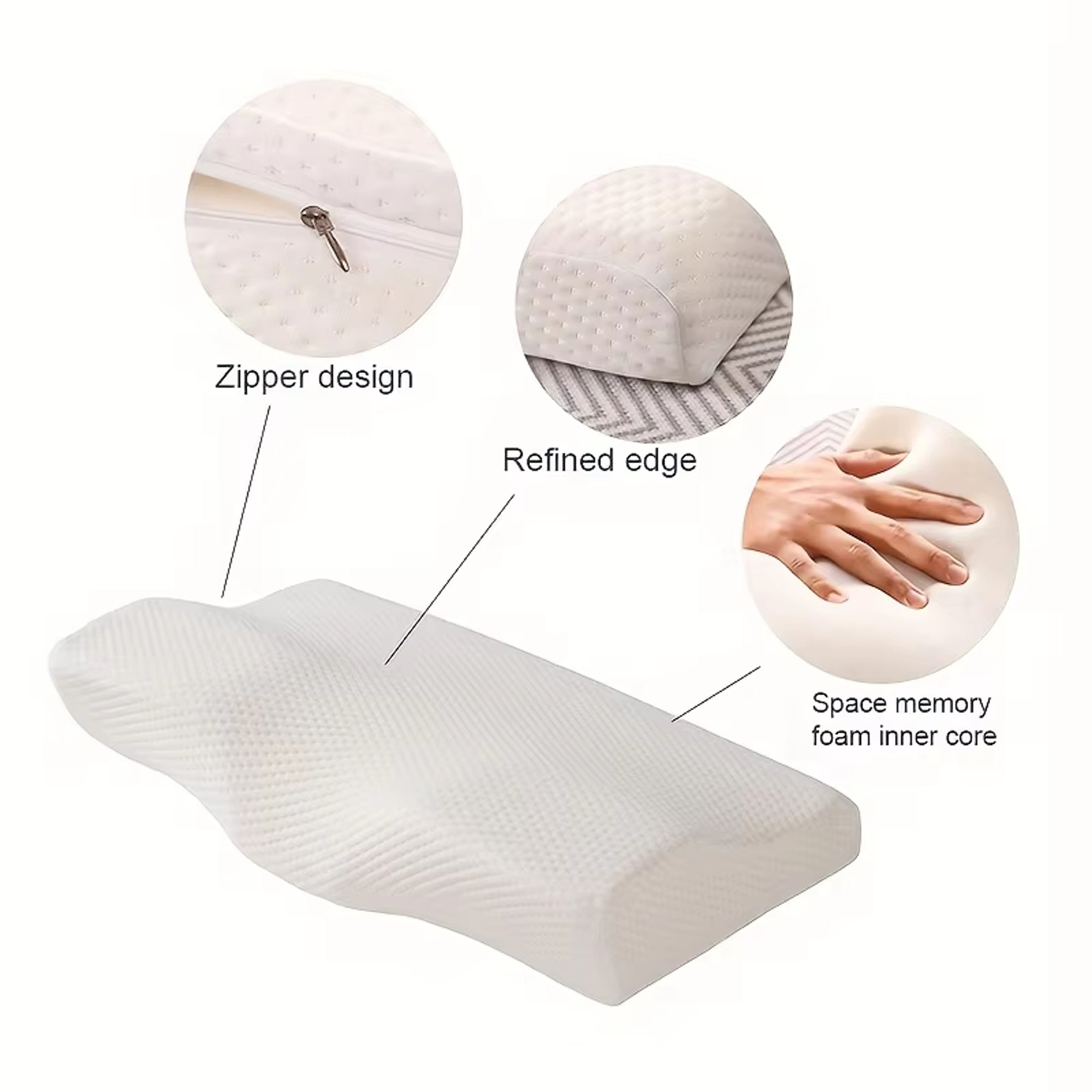 Premium Contour Memory Foam Pillow For Side  Back Sleepers With Ergonomic Neck Support 2