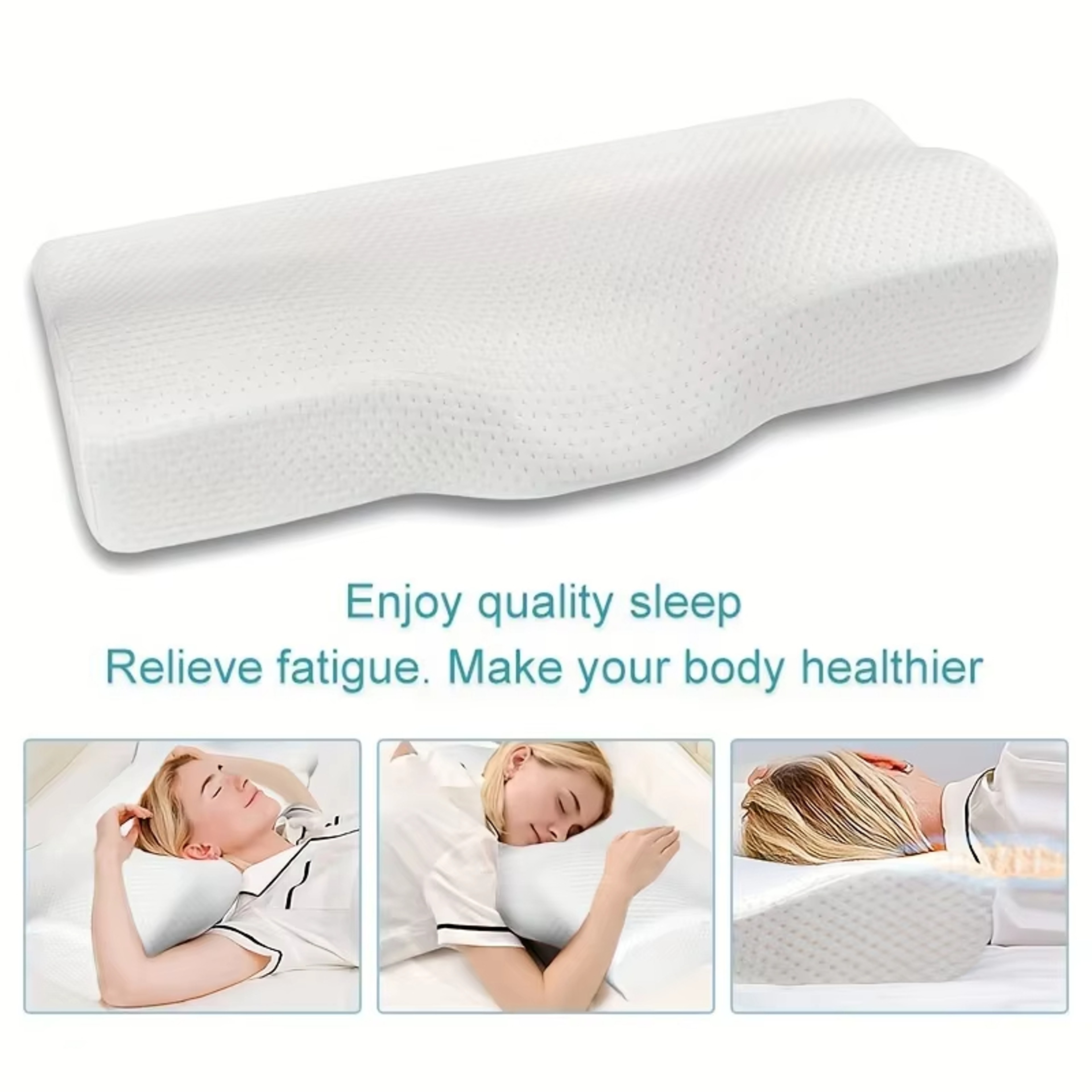 Premium Contour Memory Foam Pillow For Side  Back Sleepers With Ergonomic Neck Support 4