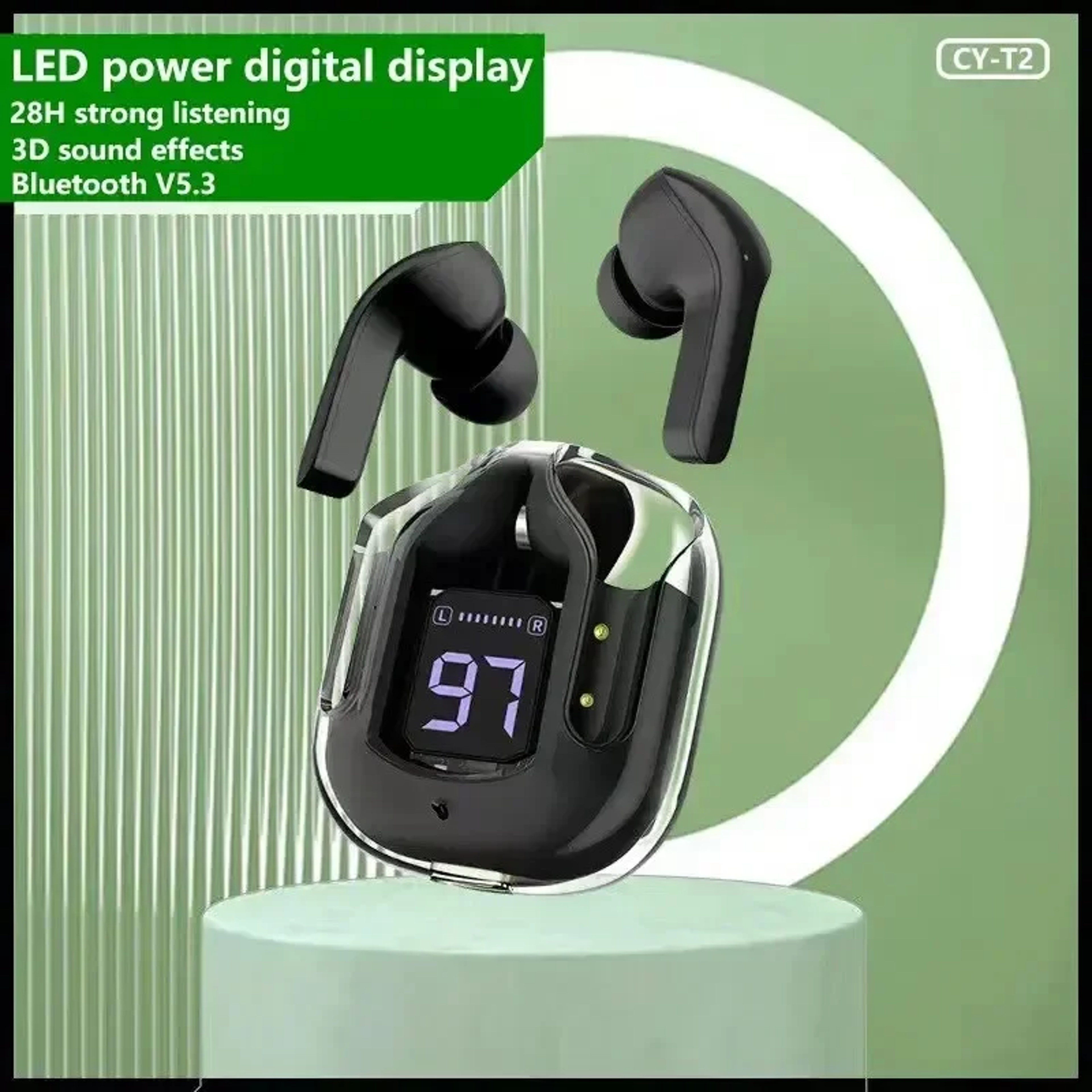 Crystal Clear HIFI Wireless Bluetooth Earbuds with LED Power Display & Long Battery Life – view 4
