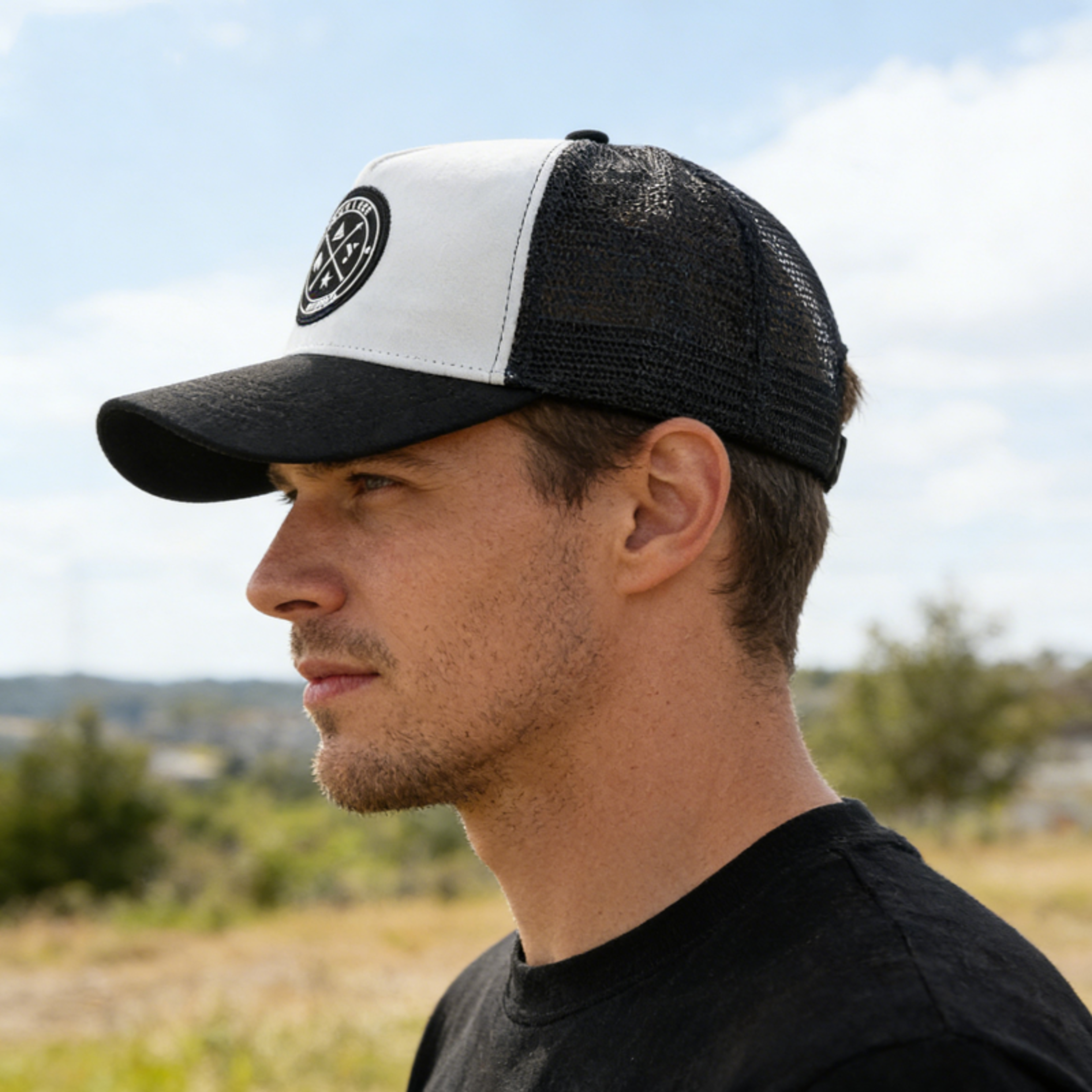 Premium Suede Mesh Trucker Hat Breathable  Adjustable Baseball Cap 1
