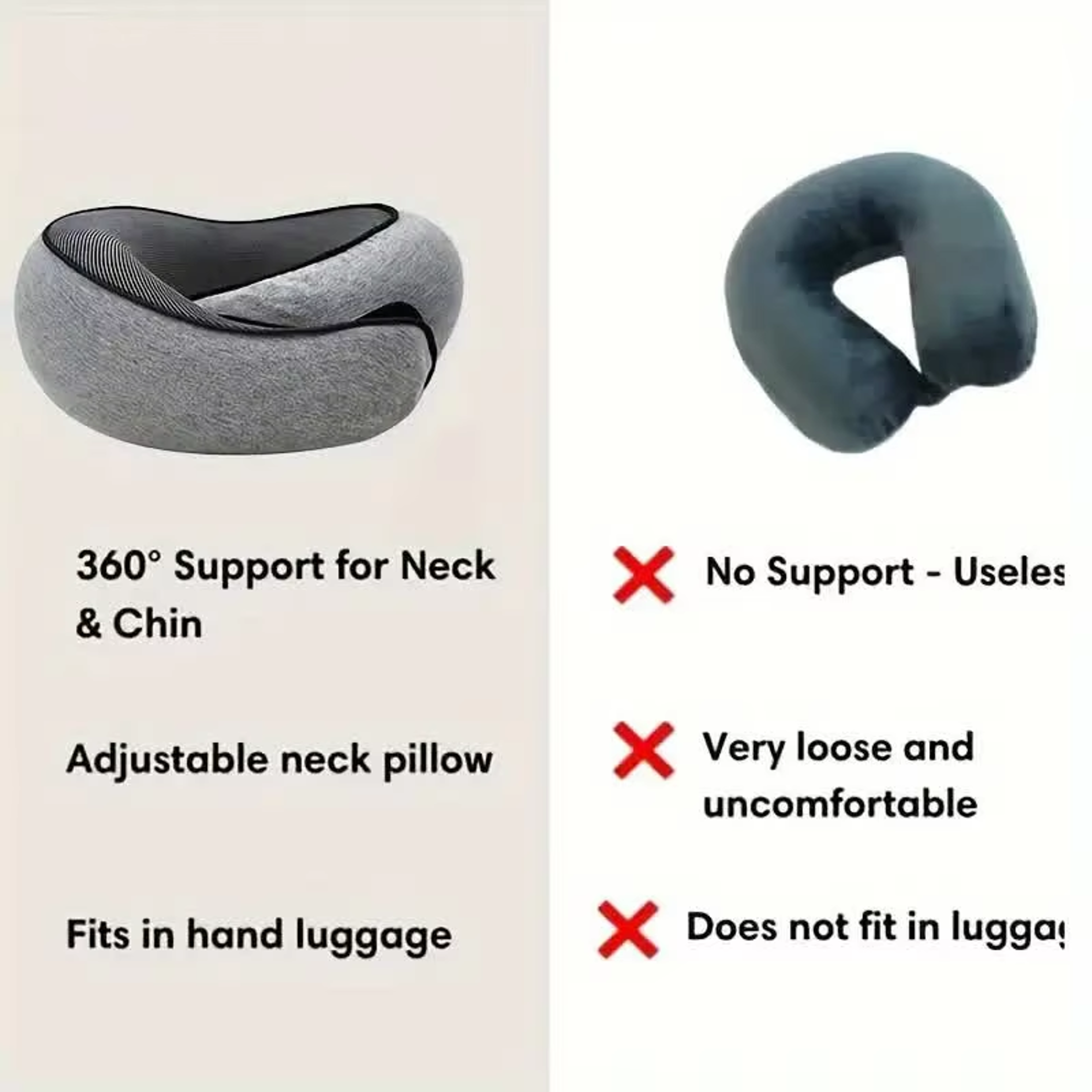 Premium U Shaped Memory Foam Travel Neck Pillow for Comfortable Sleep – view 4