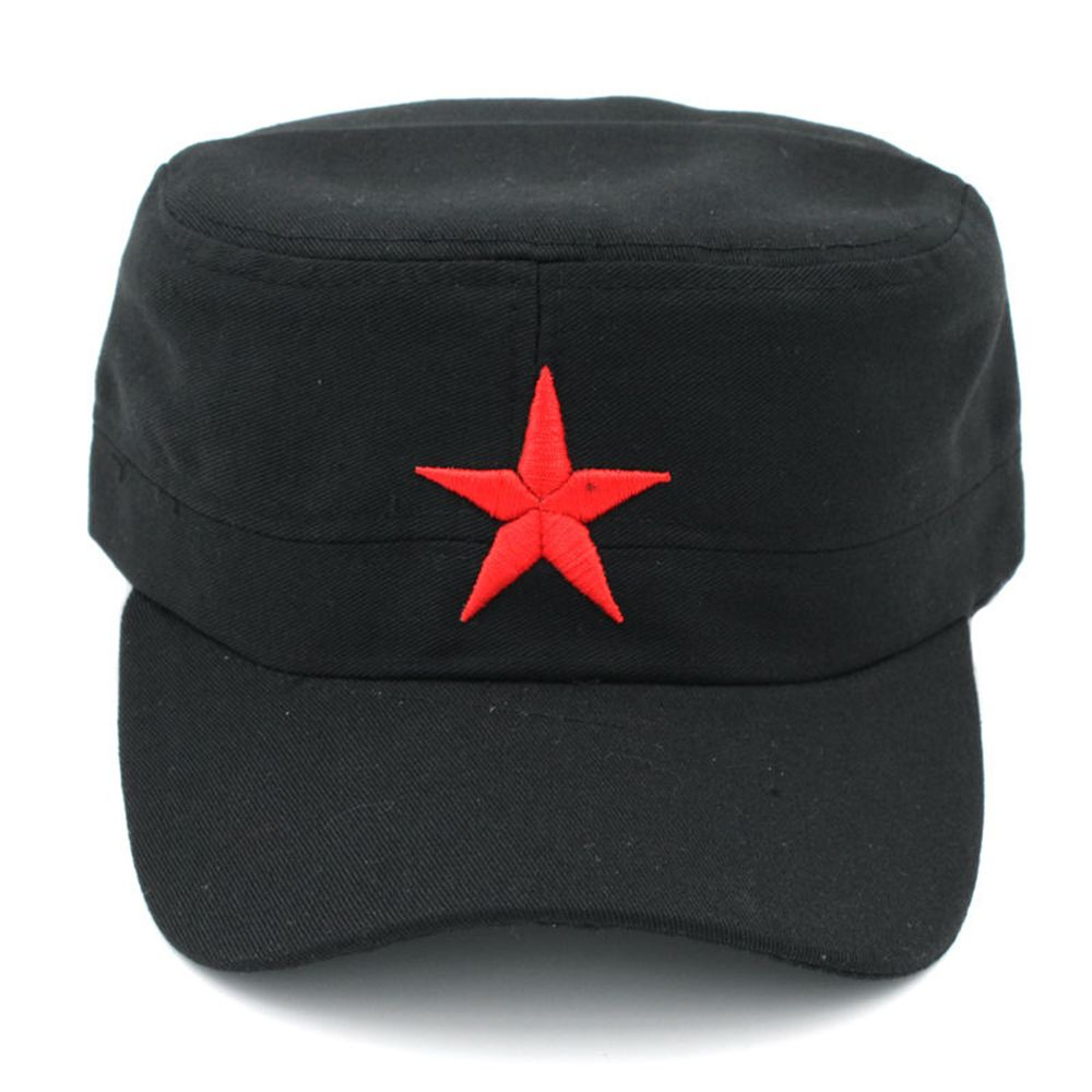 Authentic Style Red Cotton Military Cap With Iconic Star Red Cotton Military Cap Mao Hat For Street 5