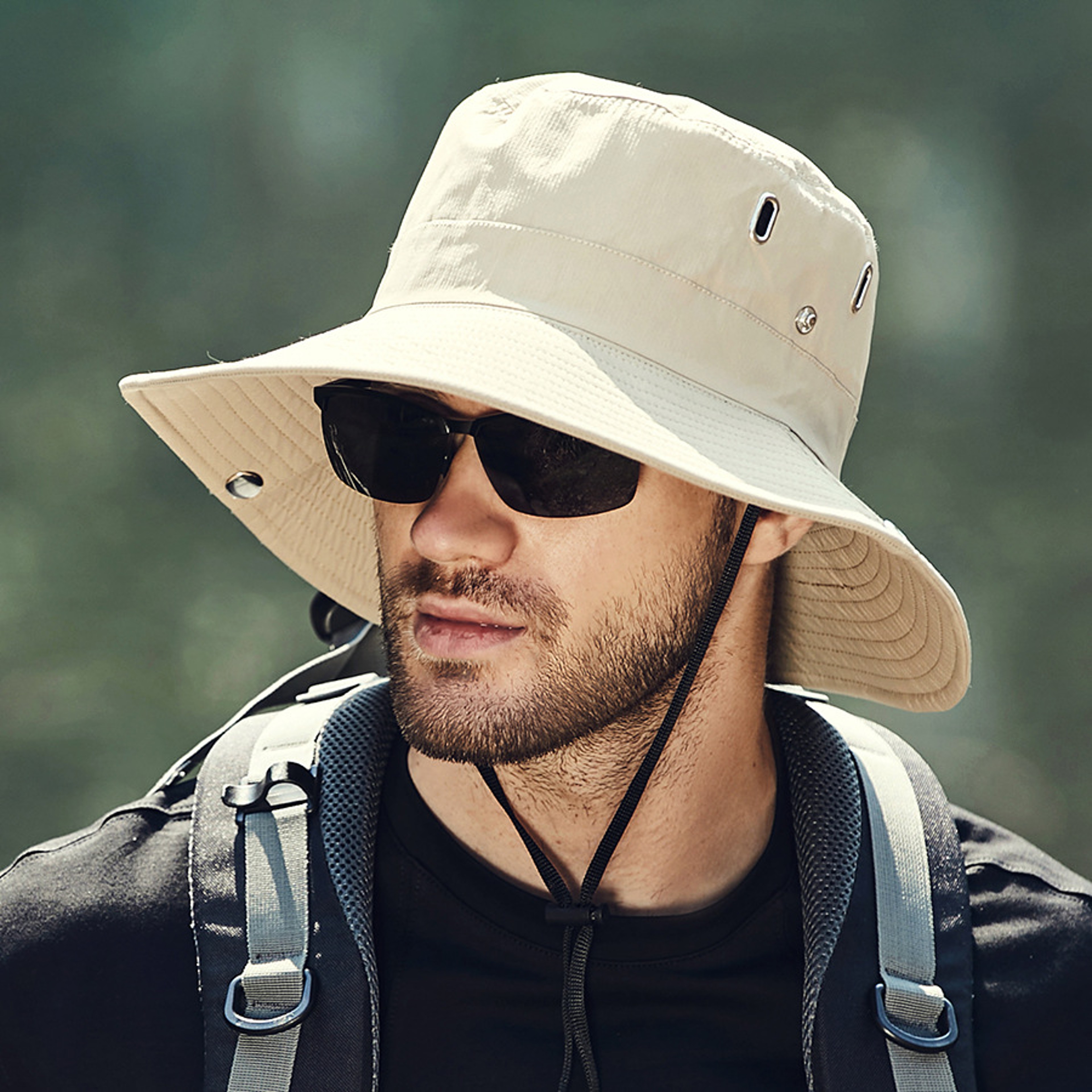 Mens Wide Brim Sun Hat Outdoor Fishing  Sun Protection Bucket Hat 3