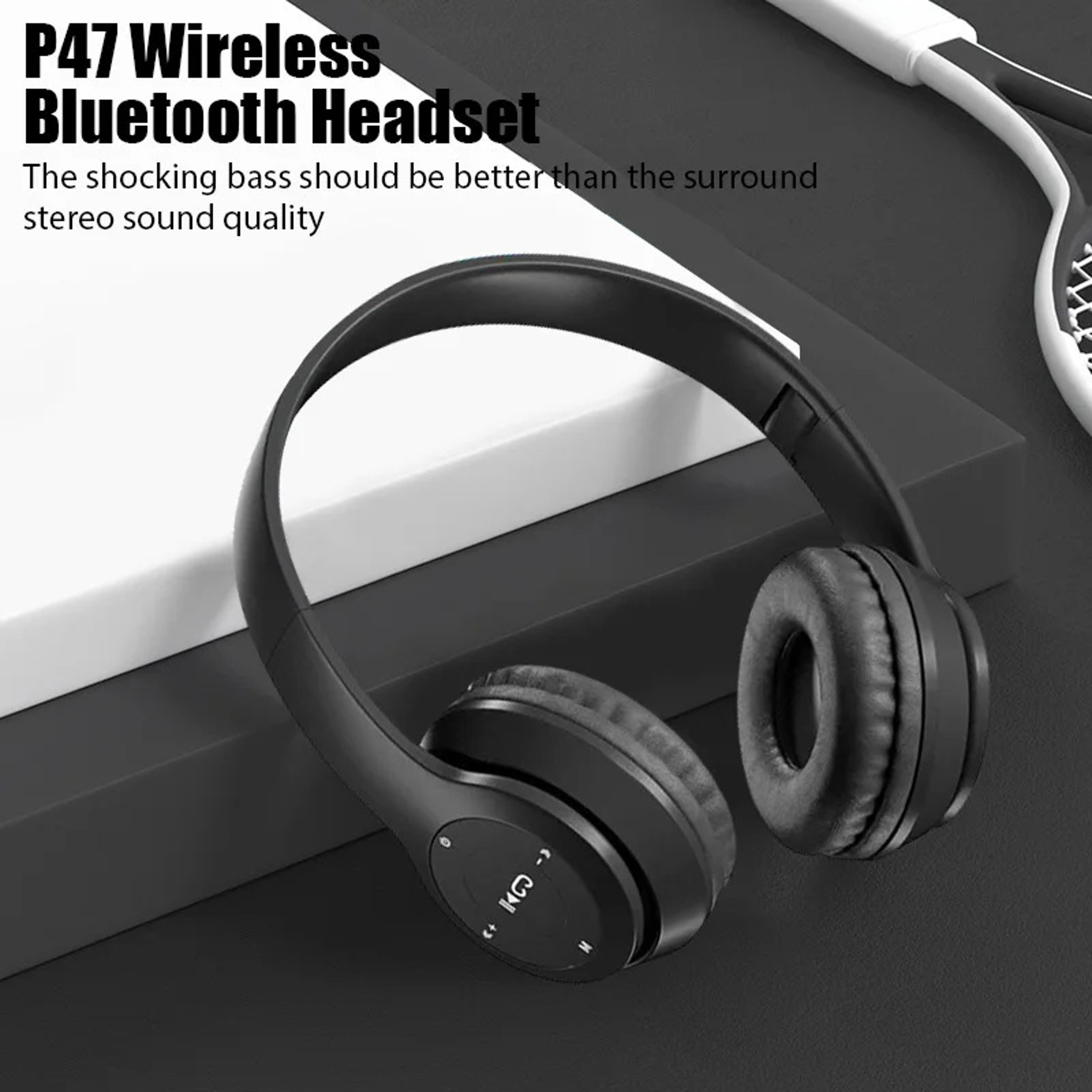 Foldable Wireless Bluetooth Headphones with Microphone & Volume Control – view 2