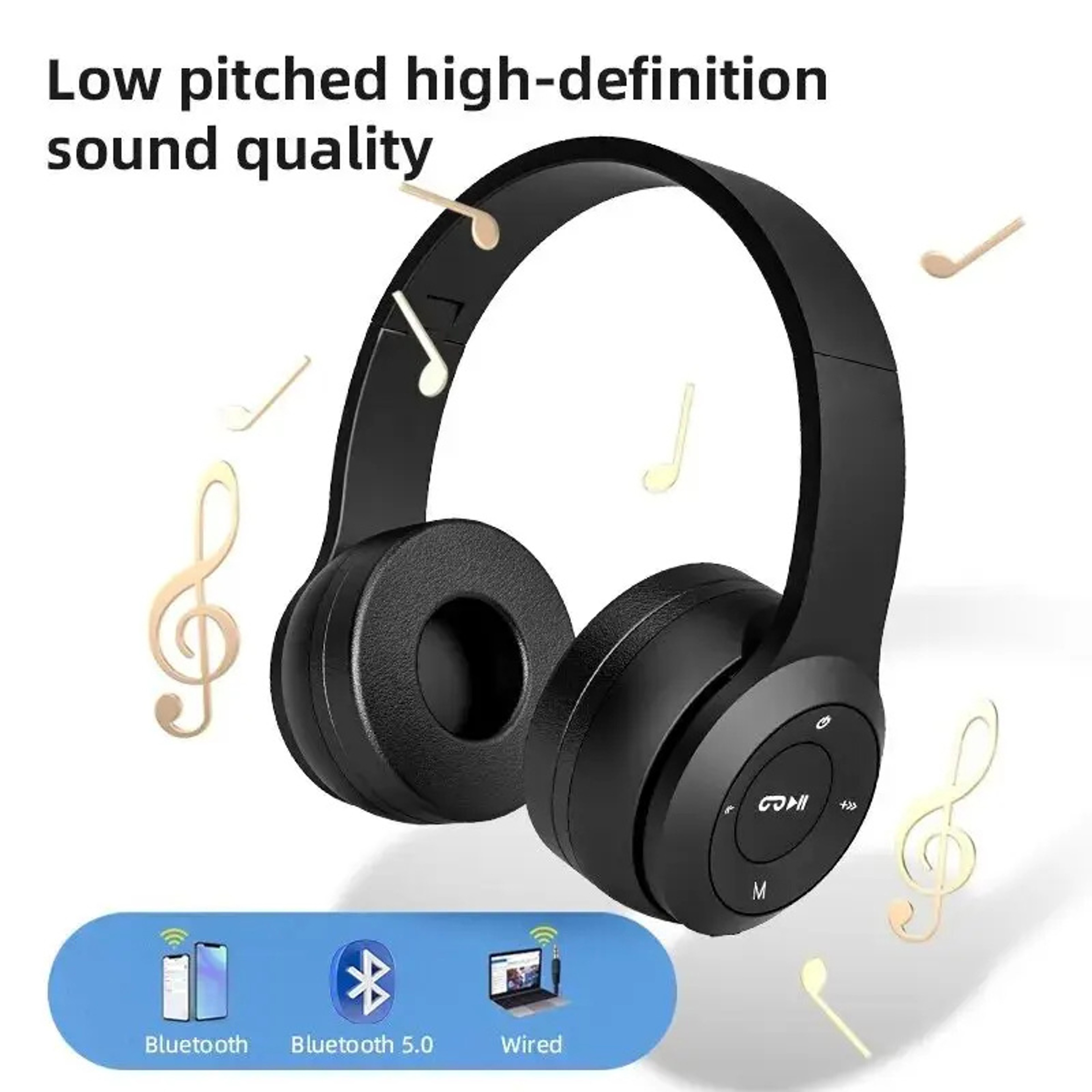 Foldable Wireless Bluetooth Headphones with Microphone & Volume Control – view 5