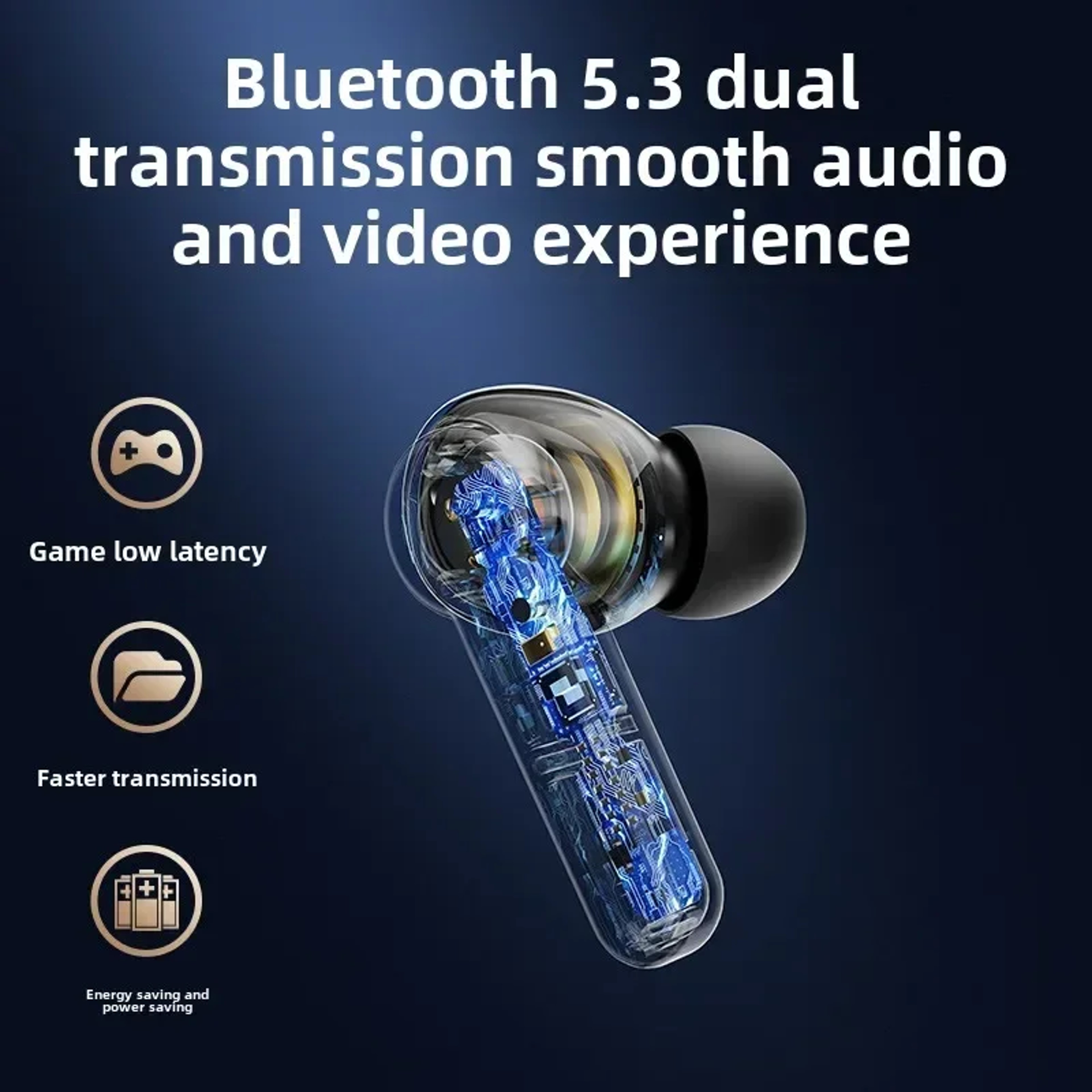 Wireless Earphones Bluetooth Headphones with Noise Canceling Touch Control – view 5