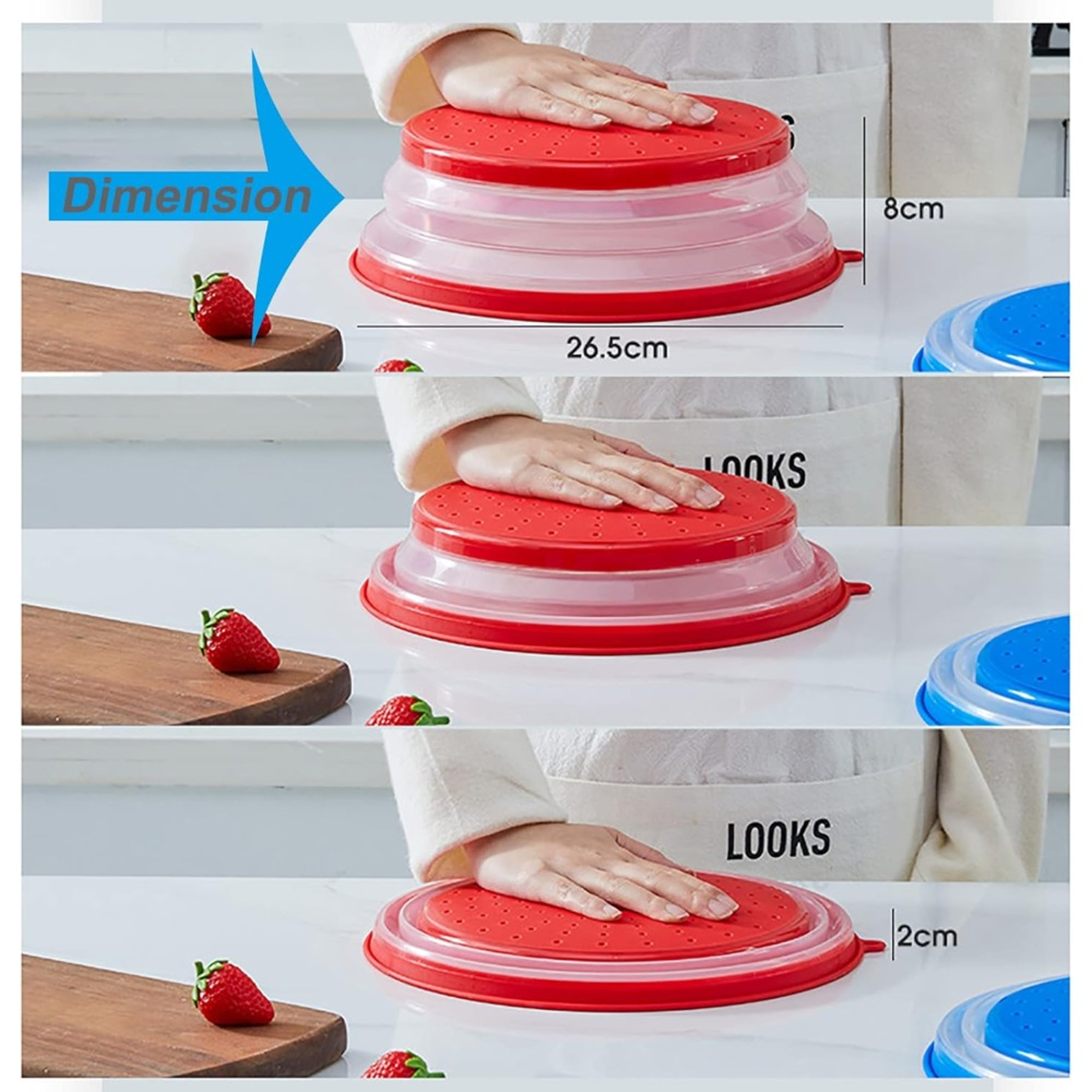 Foldable Microwave Splash Guard Plate & Bowl Cover BPA Free – view 2
