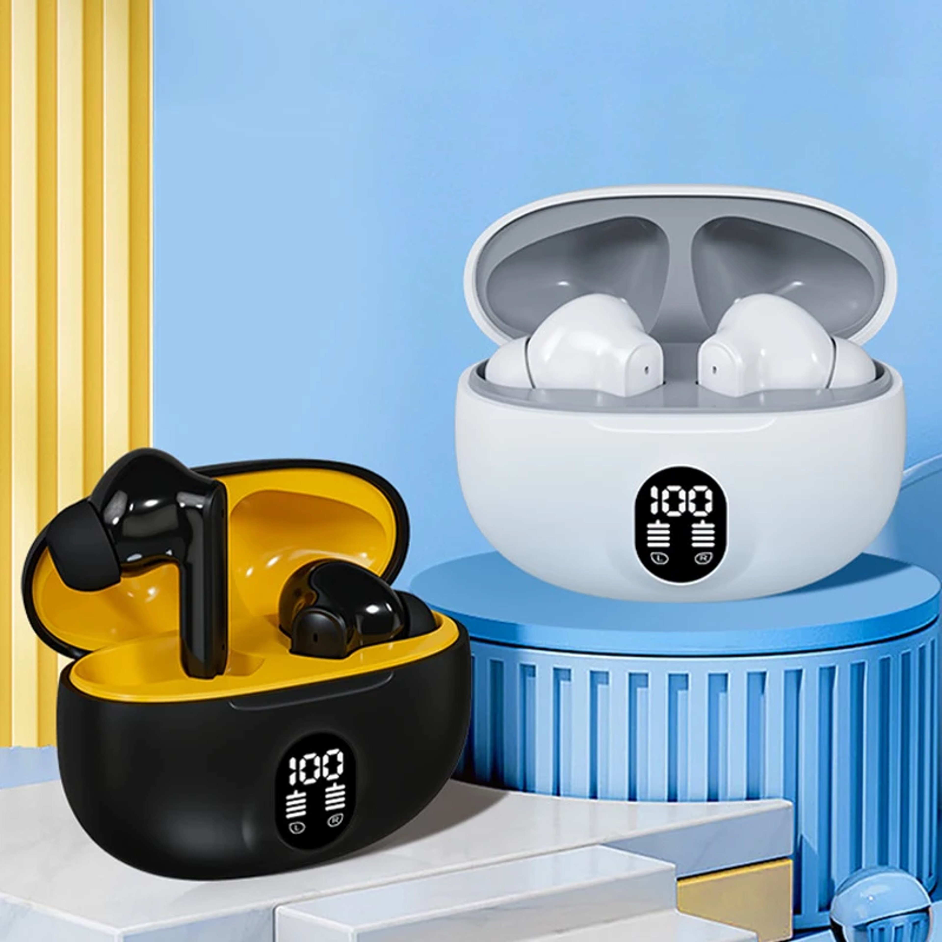 TWS Wireless Earbuds with LED Power Display & Mic Bluetooth Sport Headphones – view 2