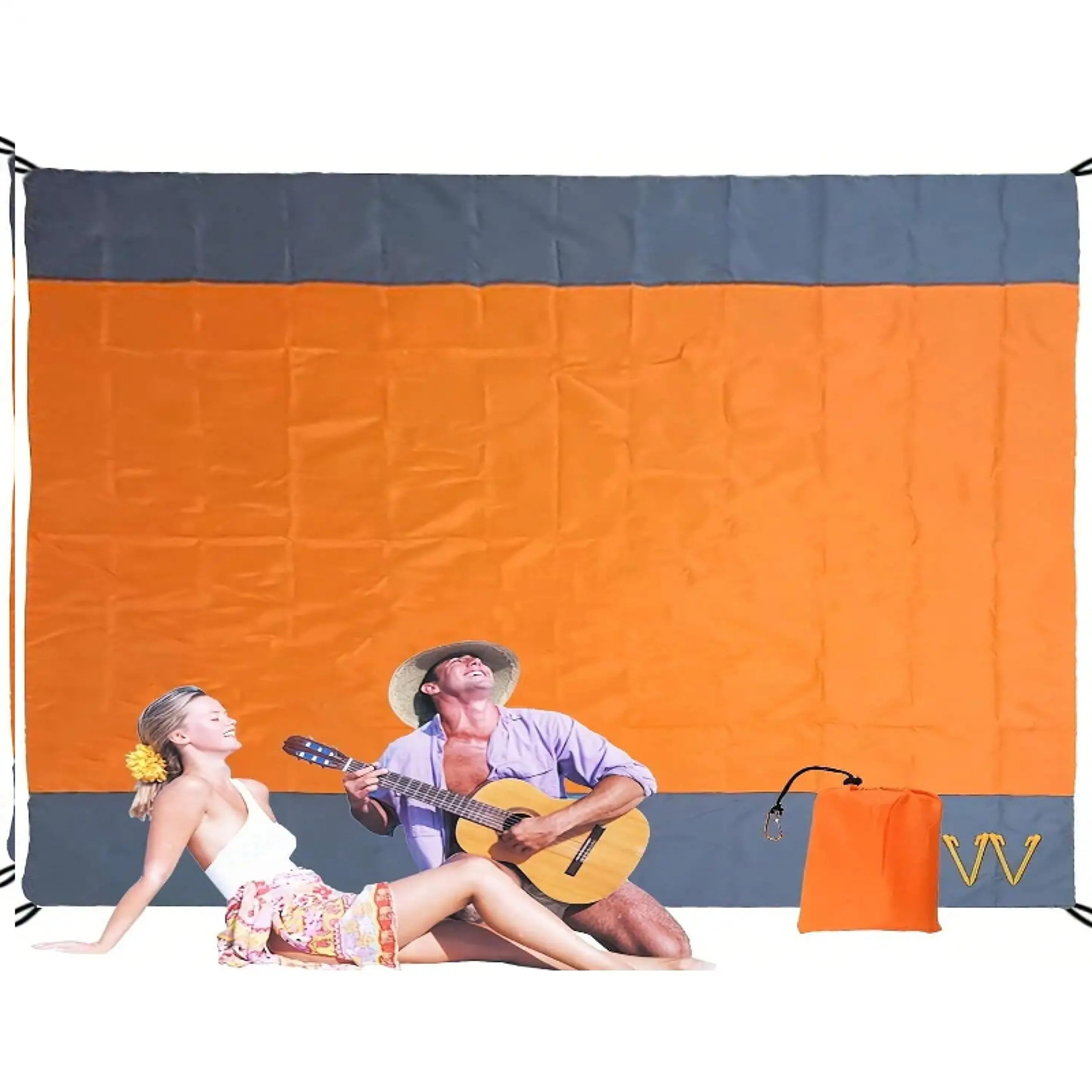 Premium Waterproof Sandproof Beach Blanket Foldable Outdoor Mat with Stakes – view 6