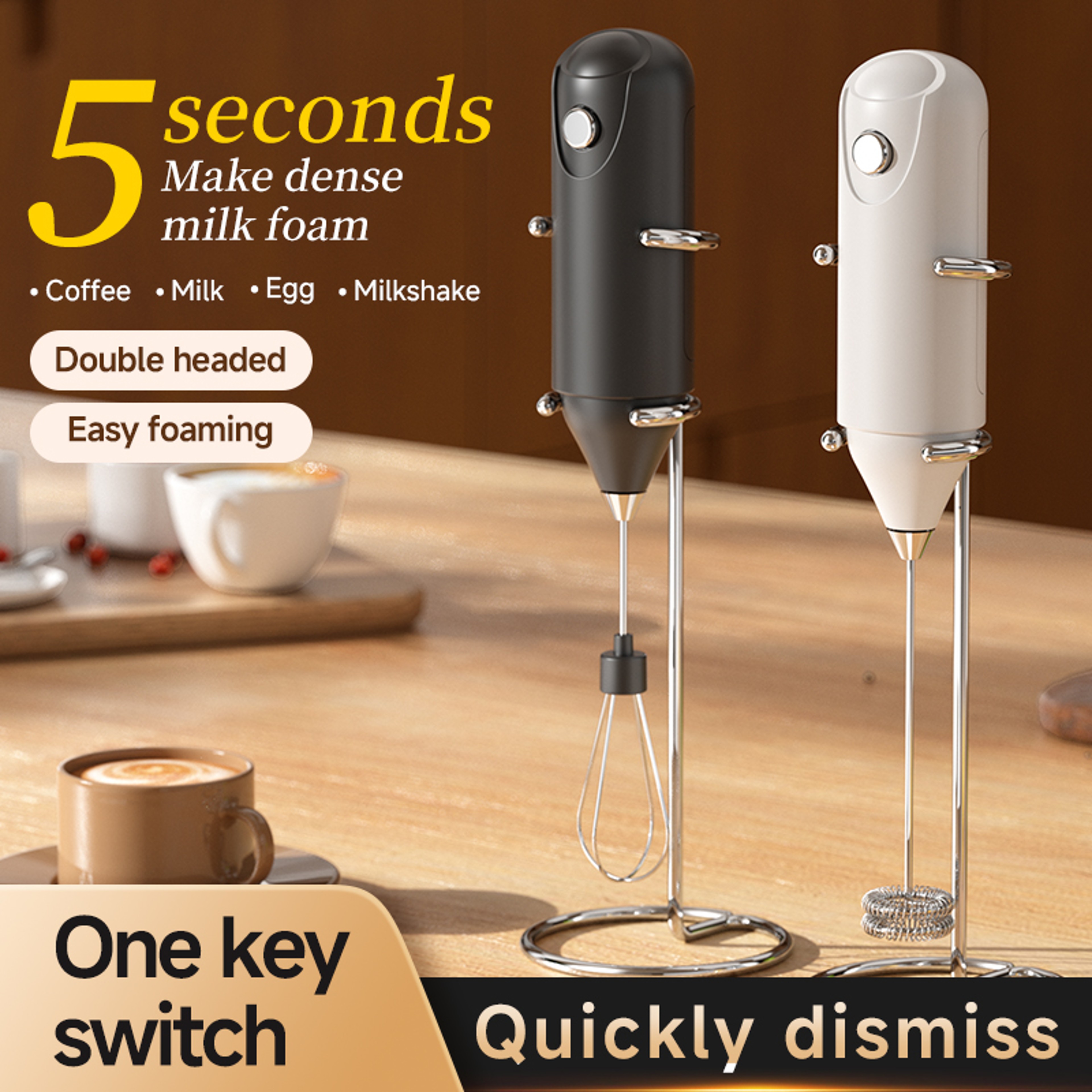 Electric Handheld Egg Beater  Handheld Milk Frother Fast Electric Egg Beater For Cream Coffee  Baki 0