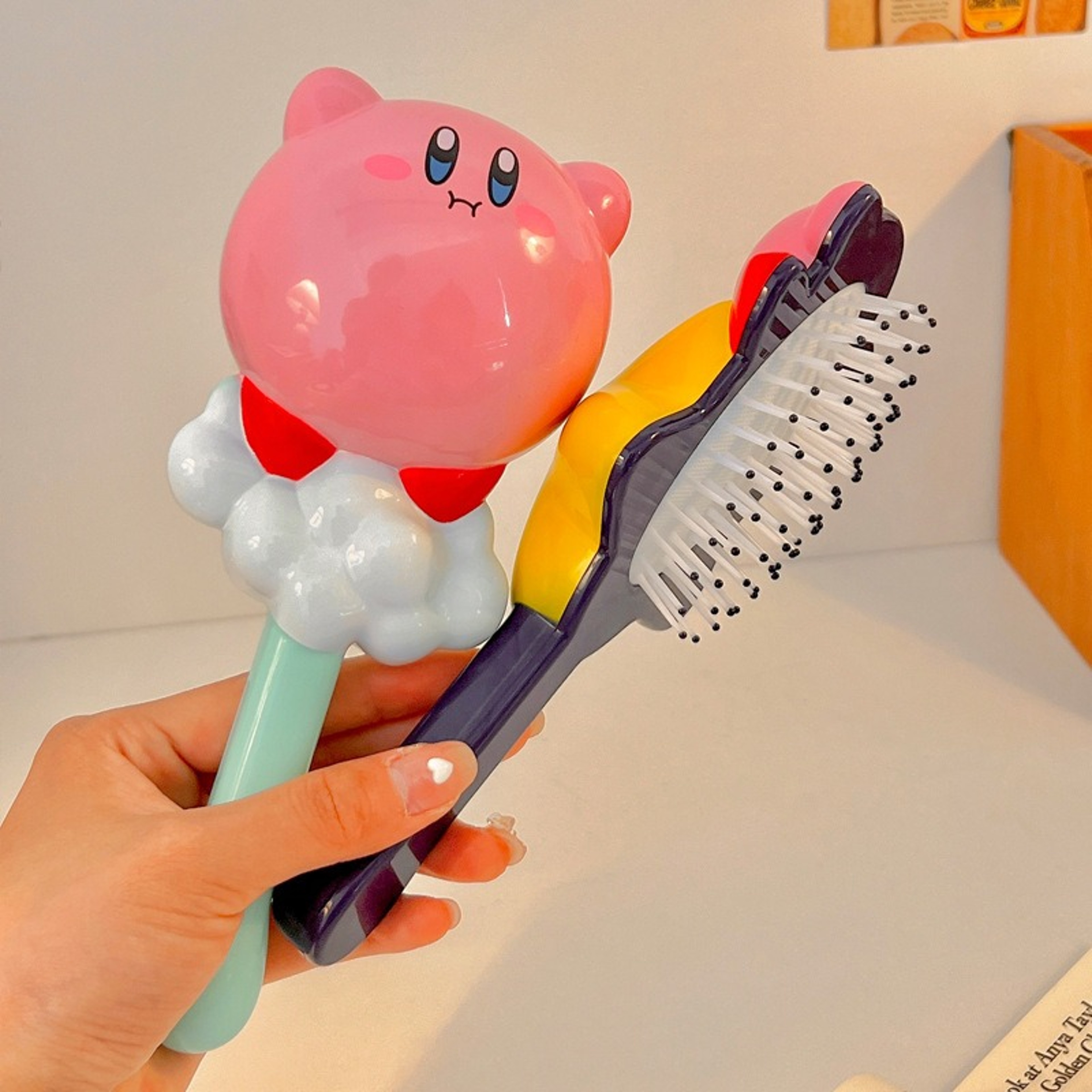 Kirby Cartoon Hair Brush With Air Cushion Scalp Massage 2