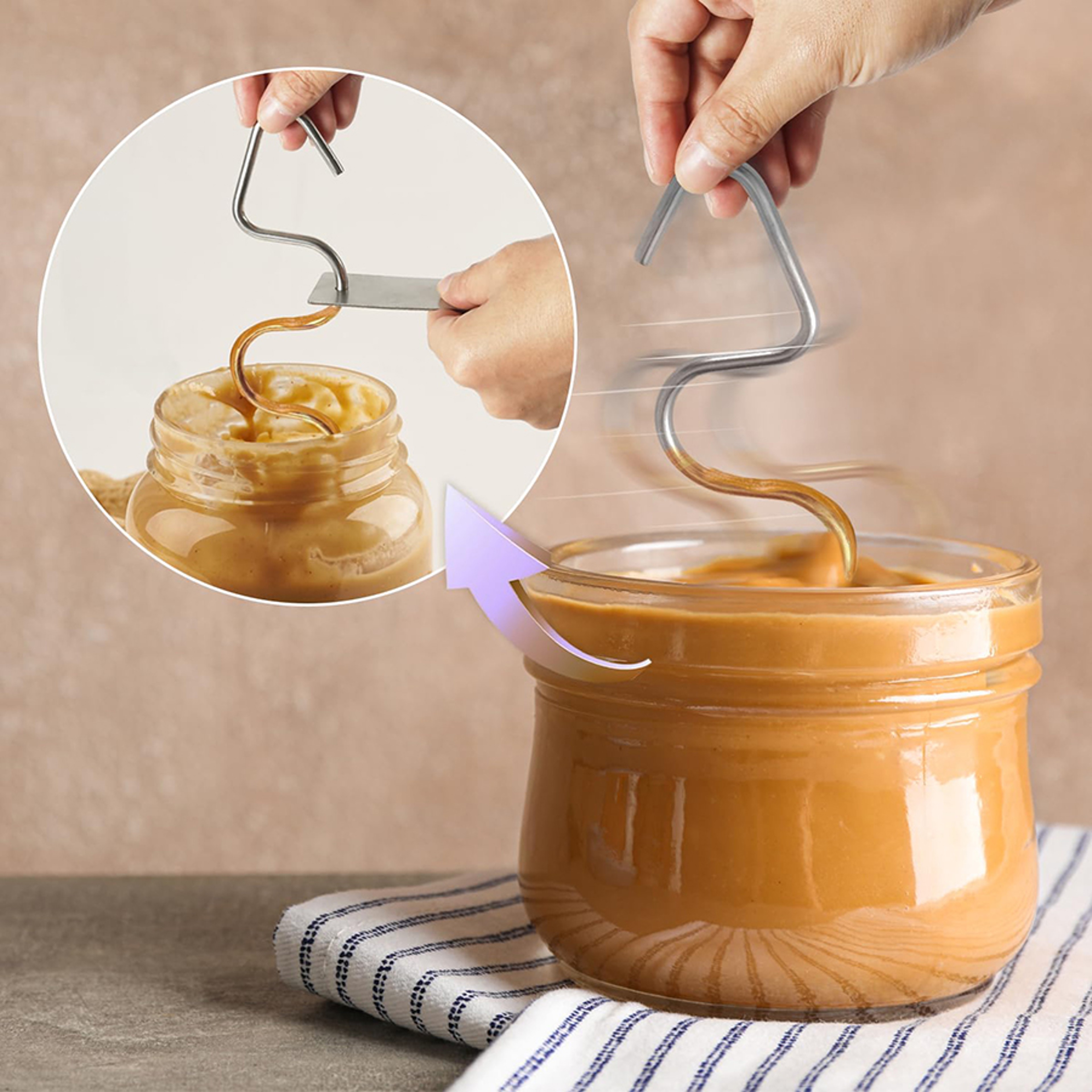 Stainless Steel Peanut Butter Mixer & Jam Hand Scraper Kitchen Gadget – view 1