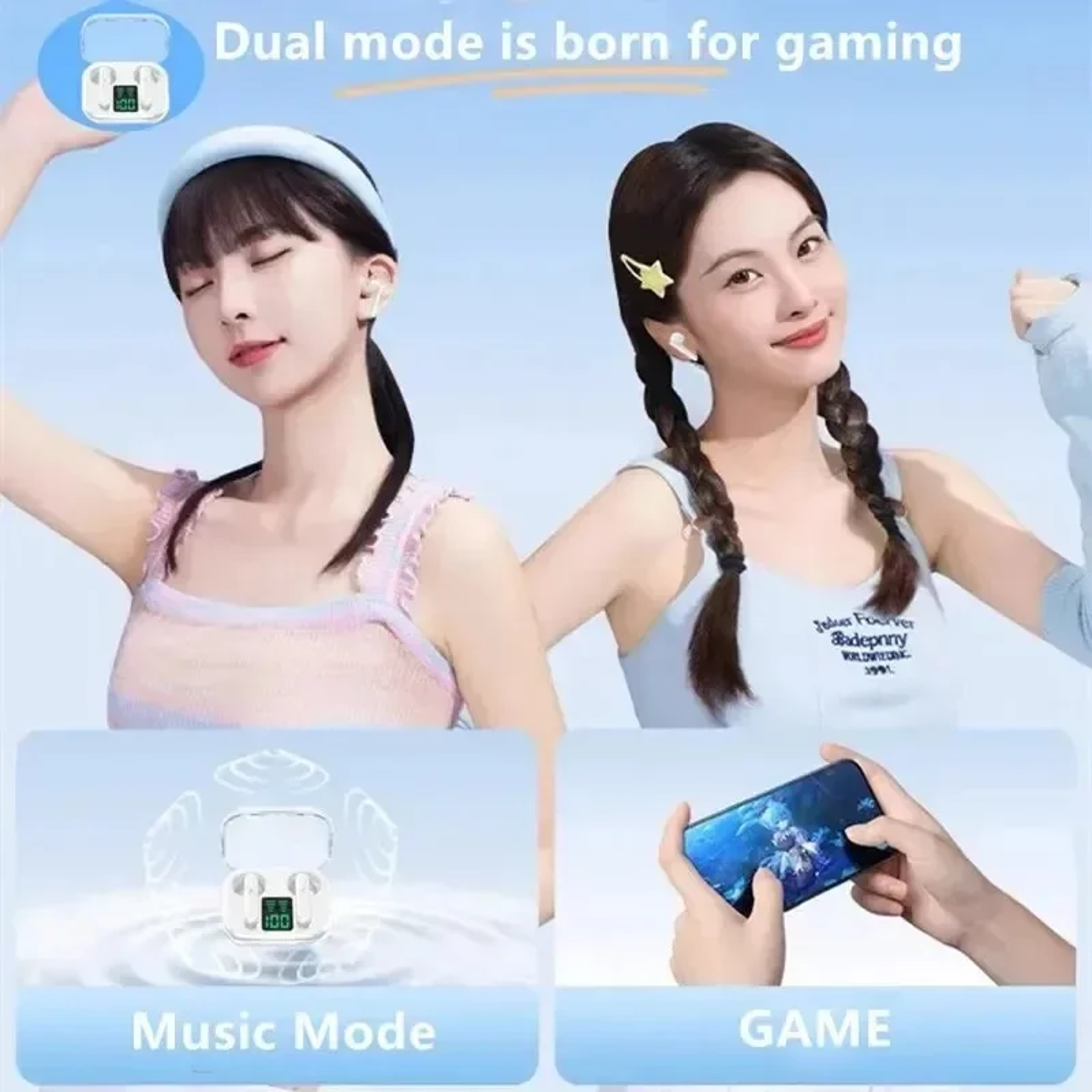 Wireless Bluetooth Gaming & Sport Earbuds with LED Display – view 6