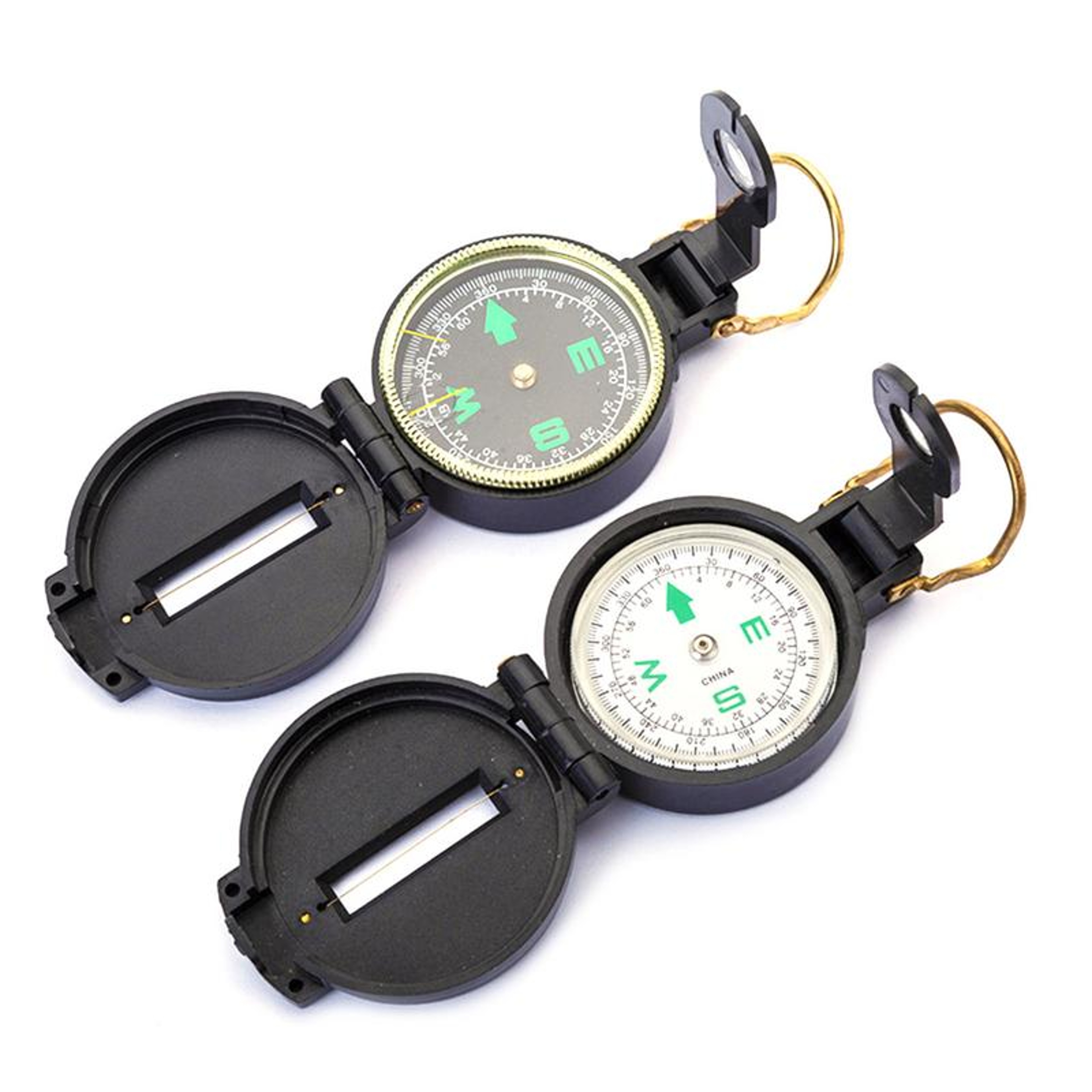 Portable Multifunction Outdoor Compass with Folding Lens – view 1