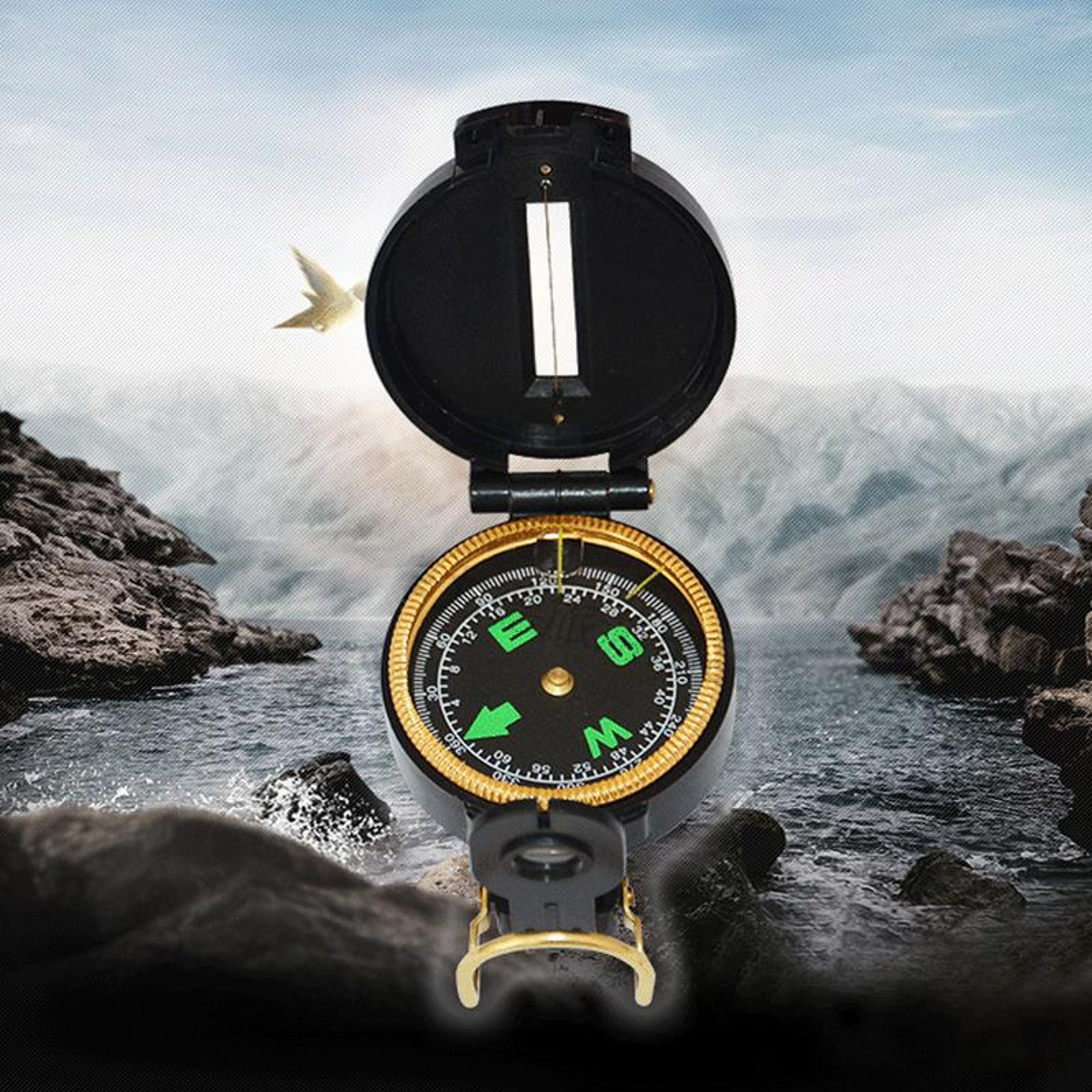Portable Multifunction Outdoor Compass with Folding Lens – view 4