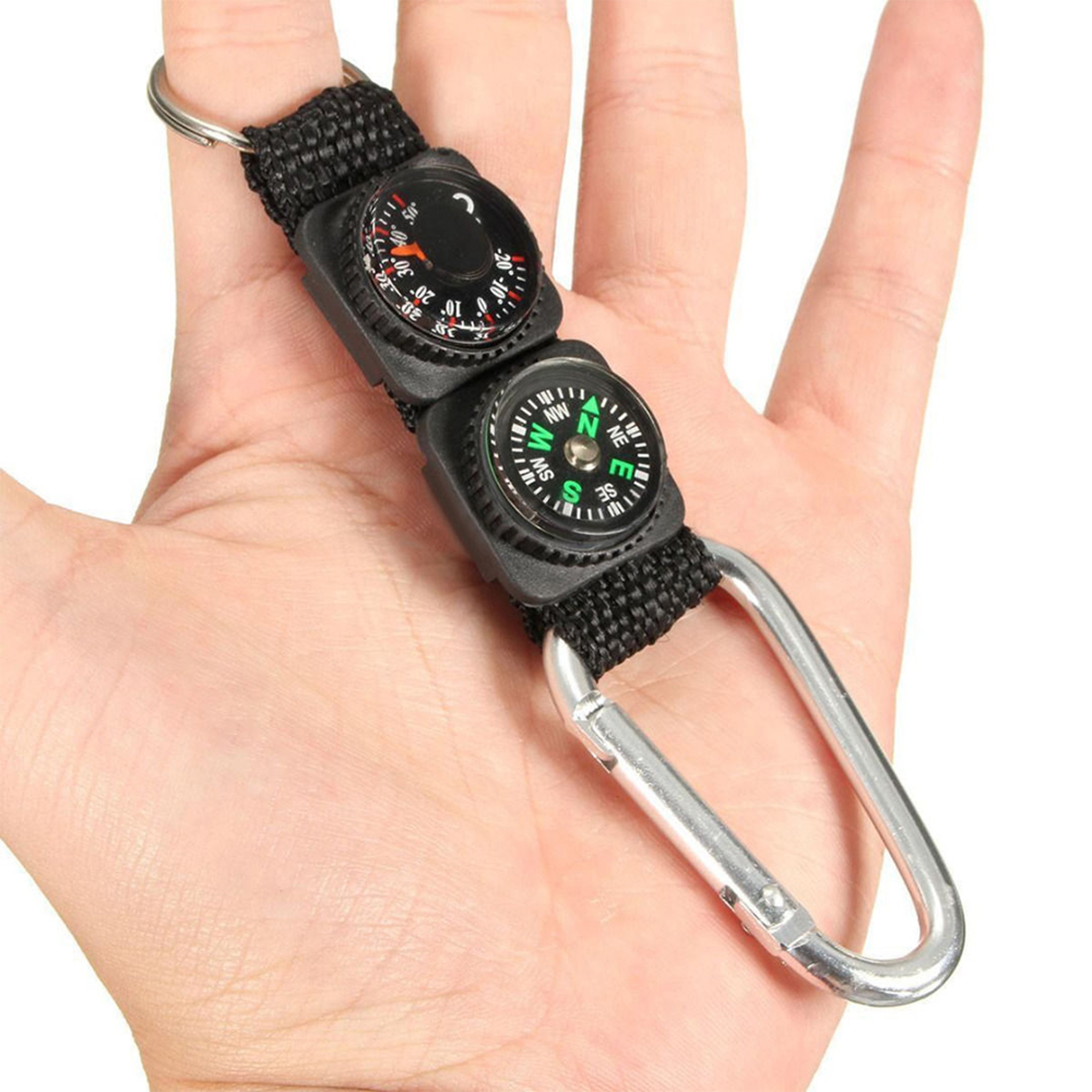 Outdoor Carabiner Keychain with Compass & Thermometer – view 4