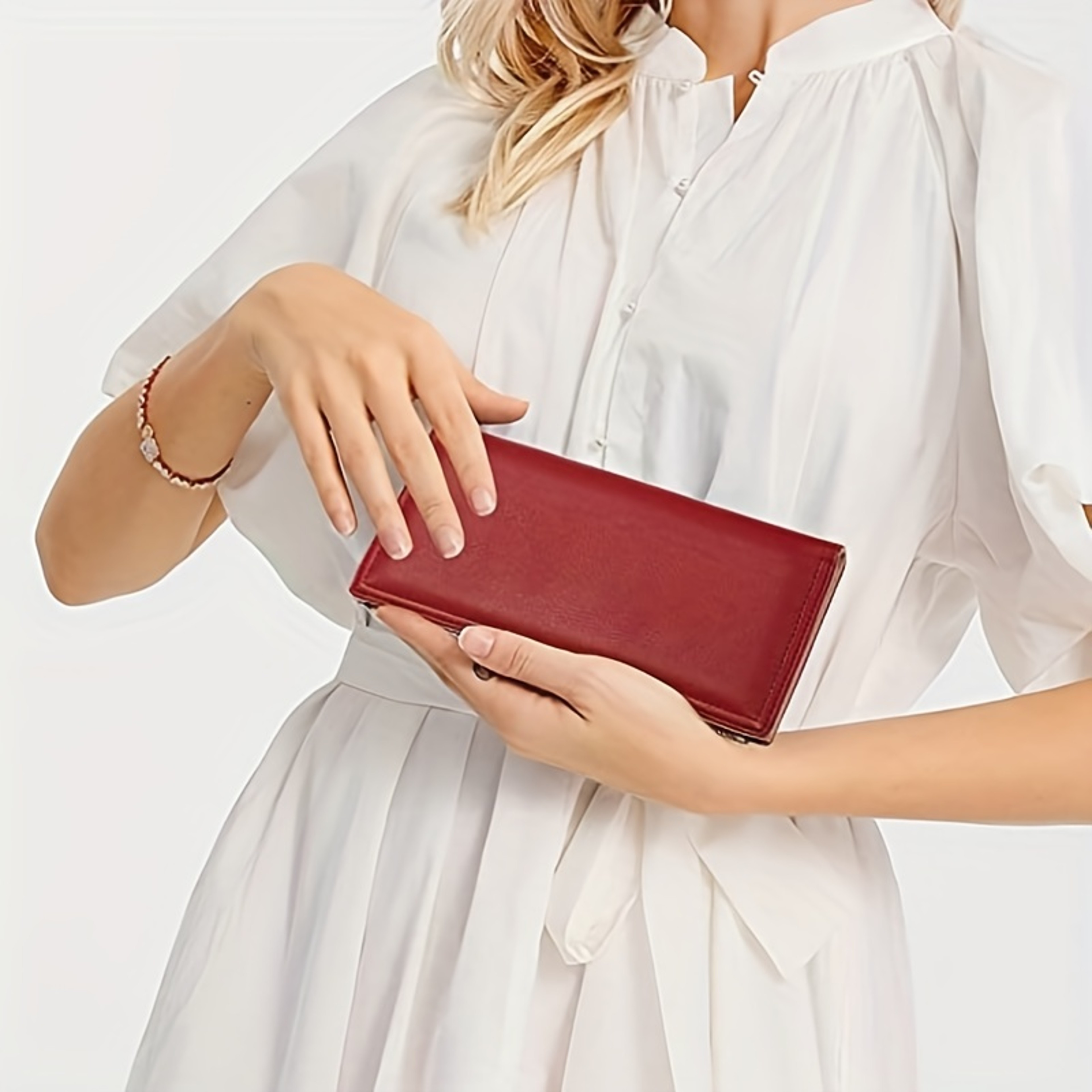 Slim RFID Wallet For Women Travel Long Bifold Clutch Purse  Credit Card Holder 0
