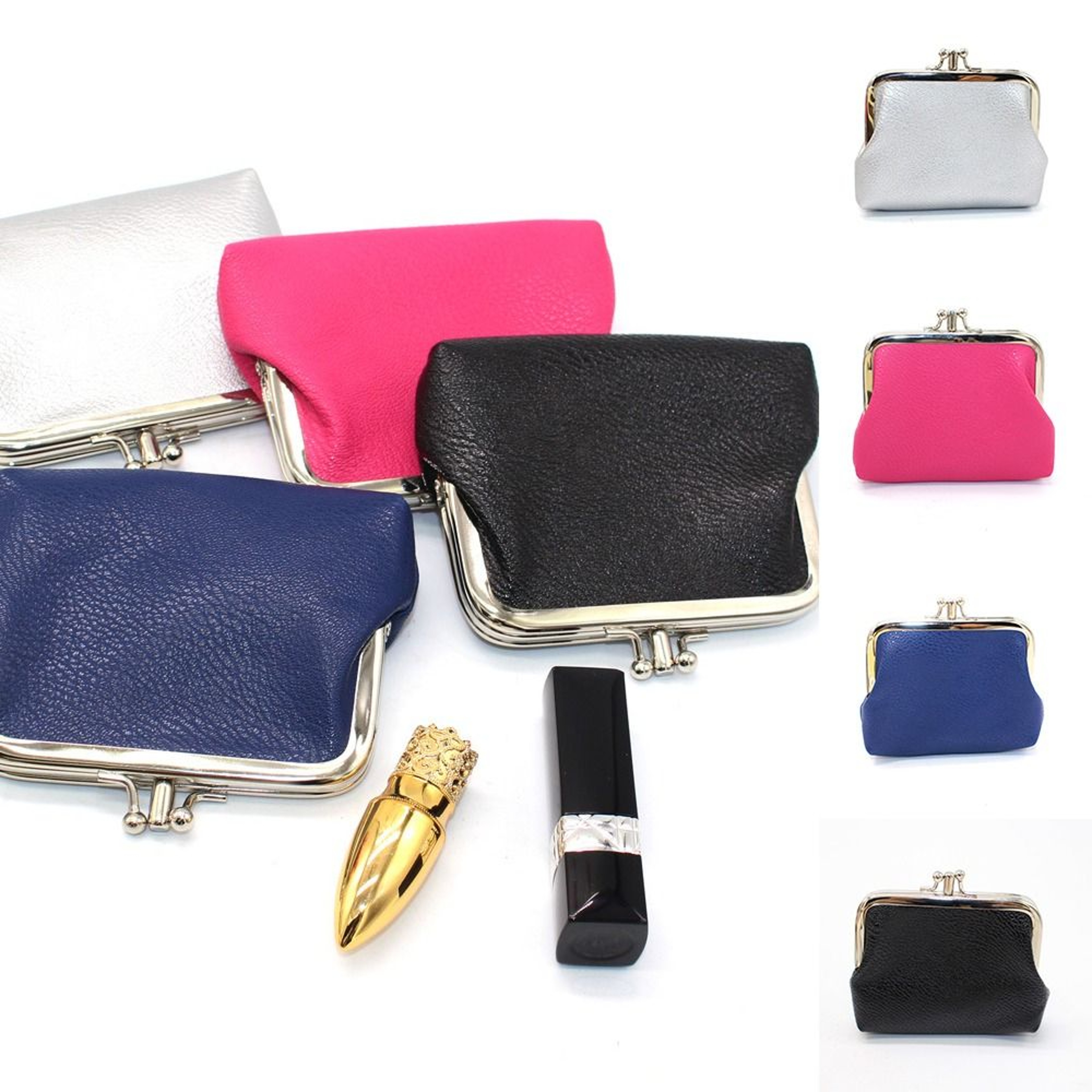 Double Layer Coin Purse Wallet Compact PU Card Holder  Short Clutch Bag 0