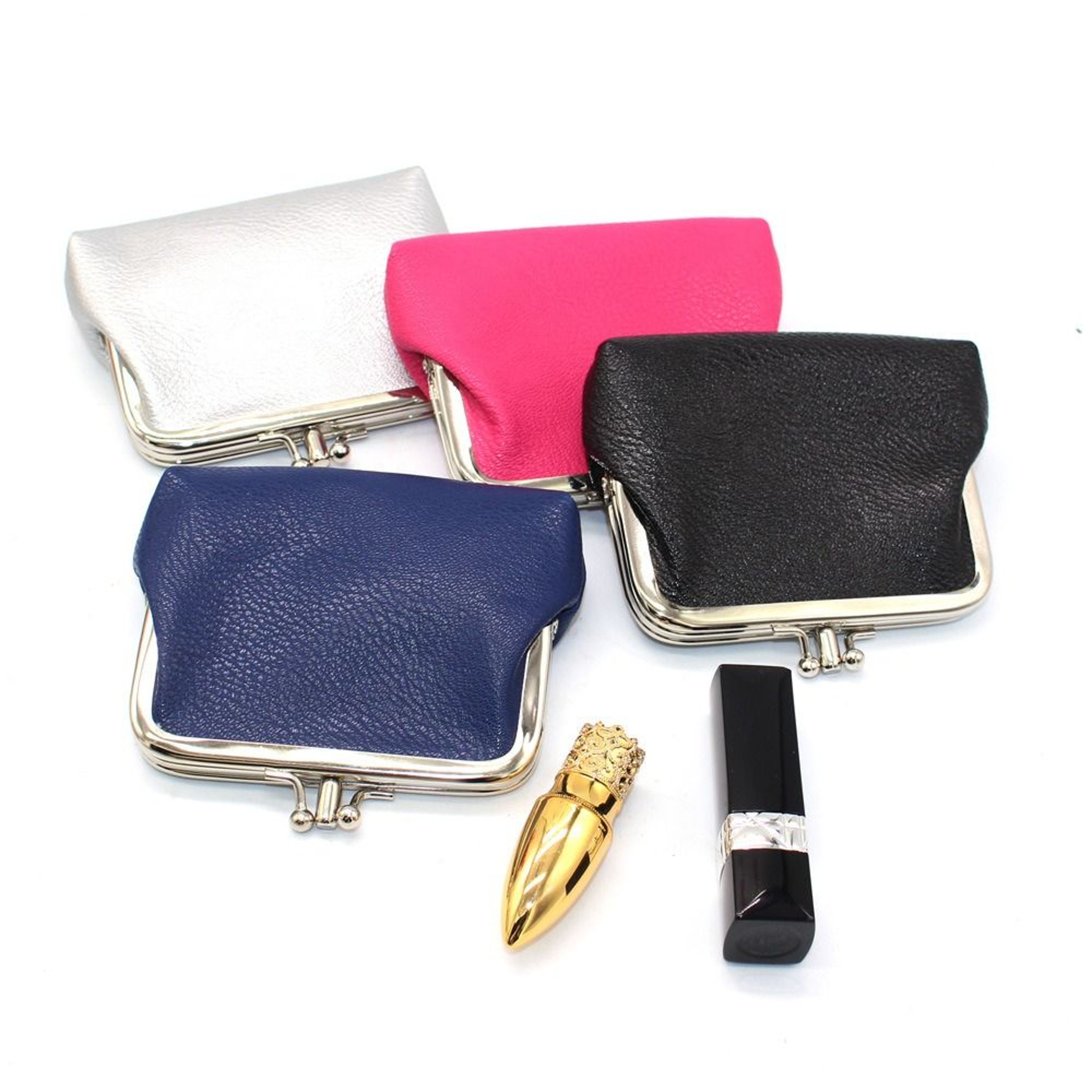 Double Layer Coin Purse Wallet Compact PU Card Holder  Short Clutch Bag 2