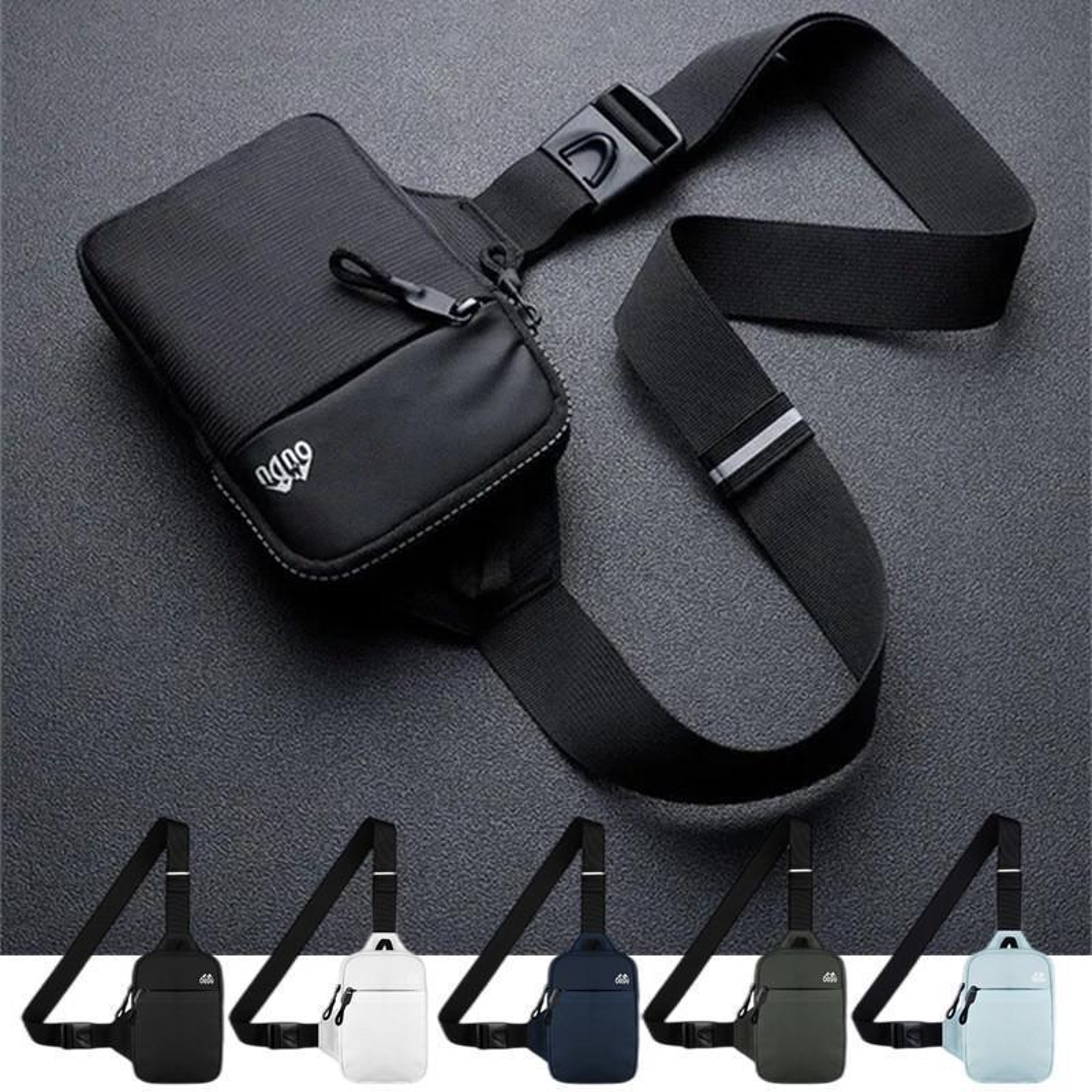 Mens Waterproof Crossbody Chest Bag Secure Shoulder Phone  Travel Sling Bag 0