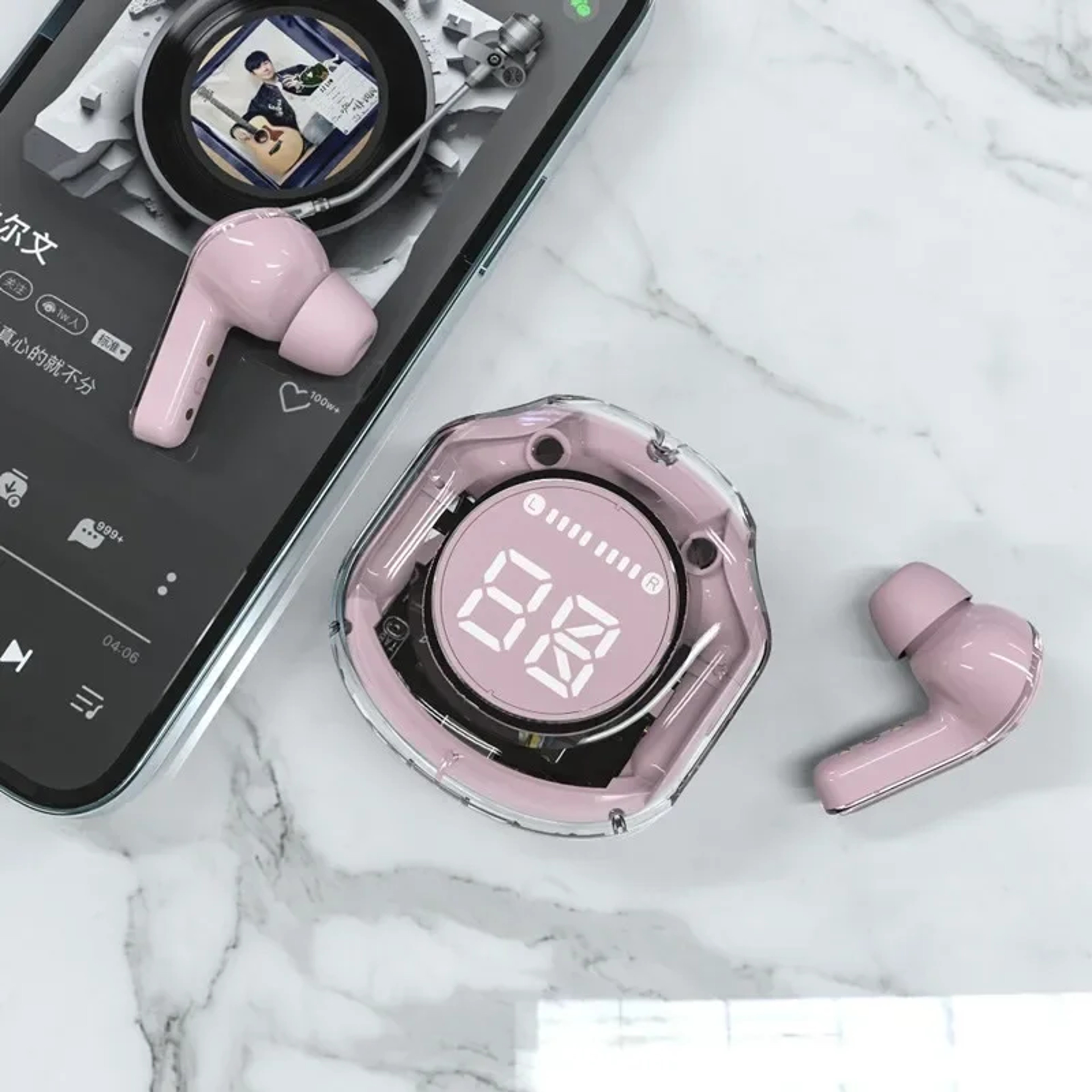 Transparent Bluetooth Earbuds with LED Display Wireless In Ear Earphones – view 4
