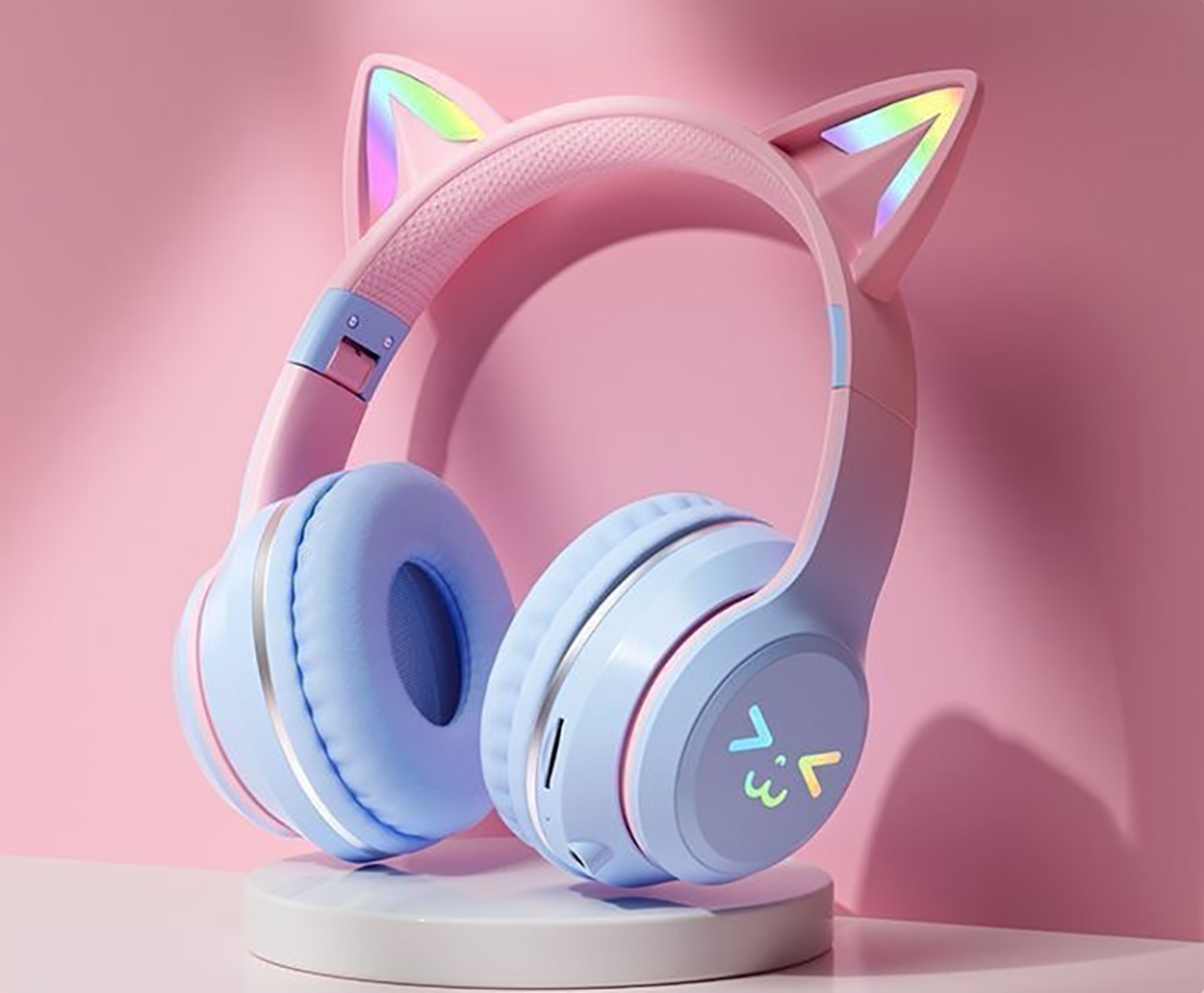 Cute Cat Ear Bluetooth Headphones with LED Lights for Kids & Girls – view 9