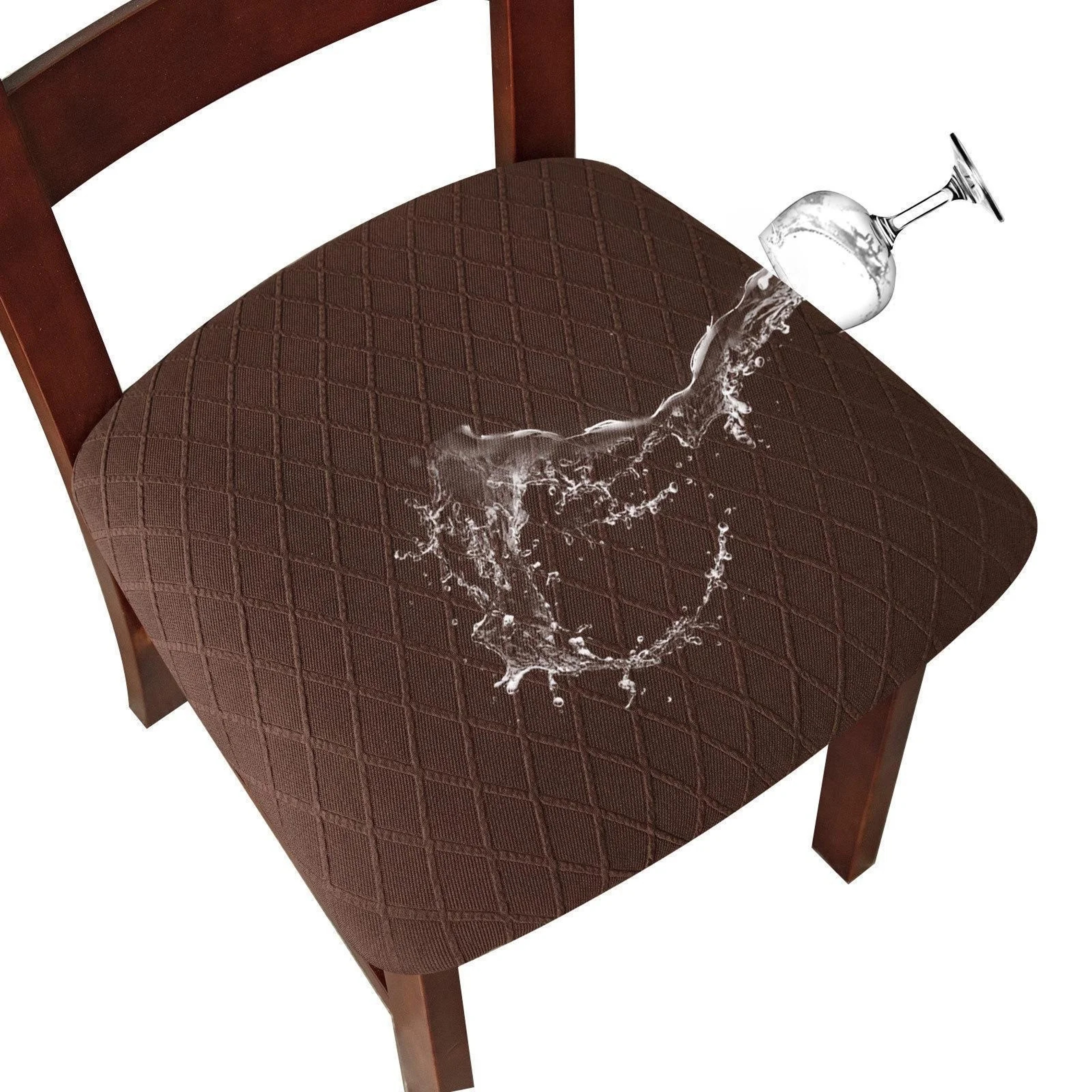 Waterproof Elastic Dining Chair Seat Cover Removable  Washable Cushion Protector 1