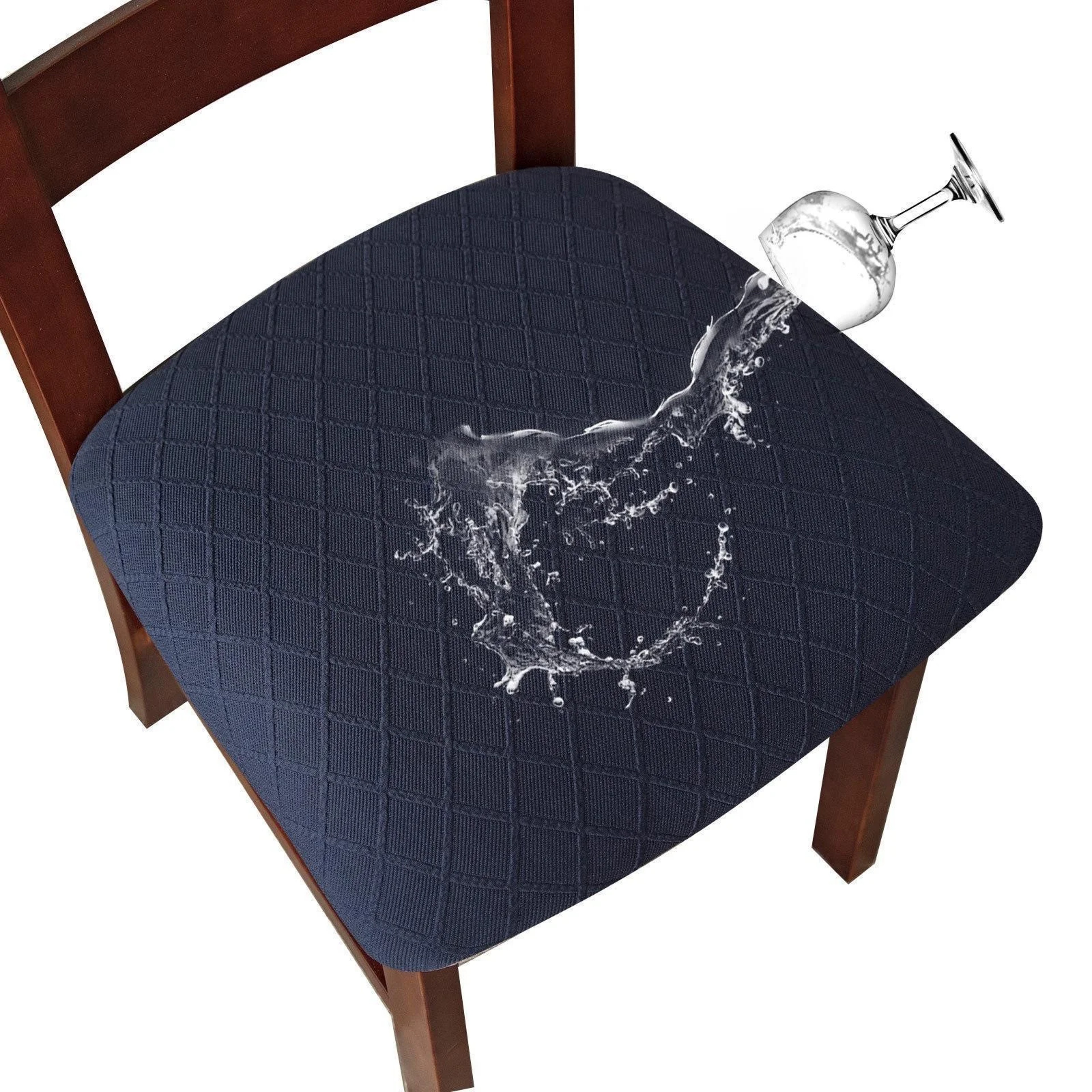 Waterproof Elastic Dining Chair Seat Cover Removable  Washable Cushion Protector 7