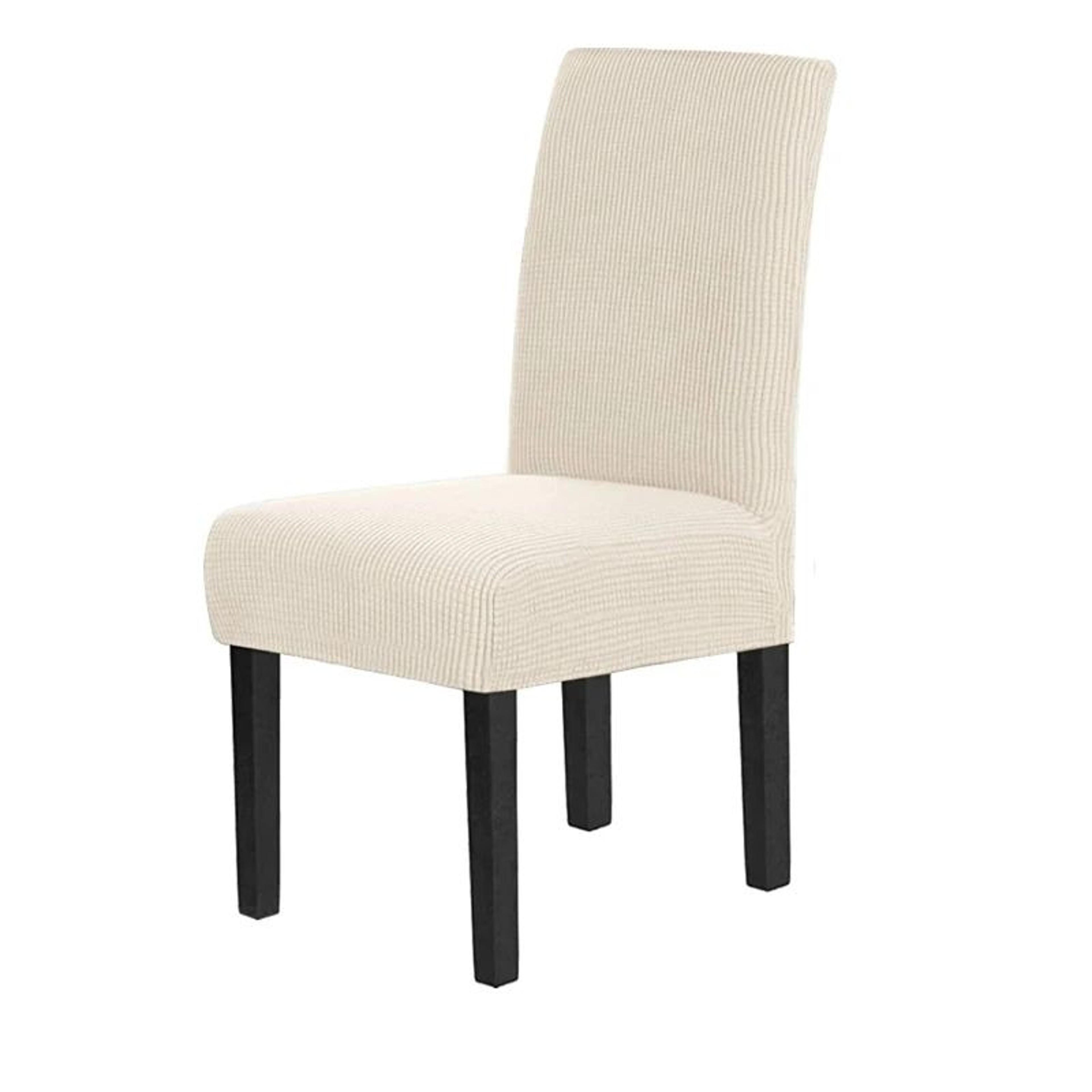 Premium Textured Stretch Dining Chair Covers Checked Jacquard Slipcovers 6