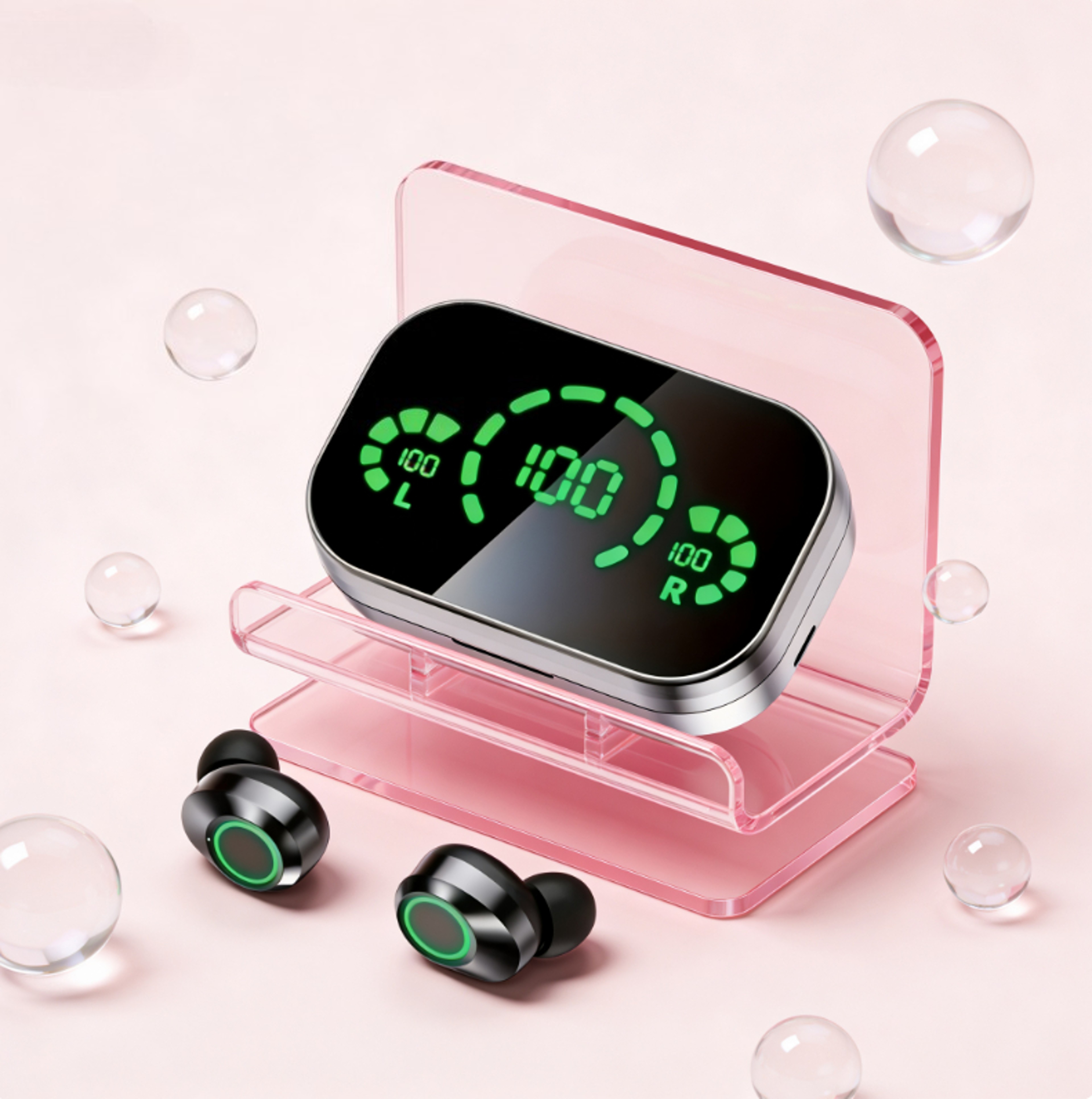 Premium TWS Wireless Bluetooth Earbuds with Charging Case & Mic – view 1