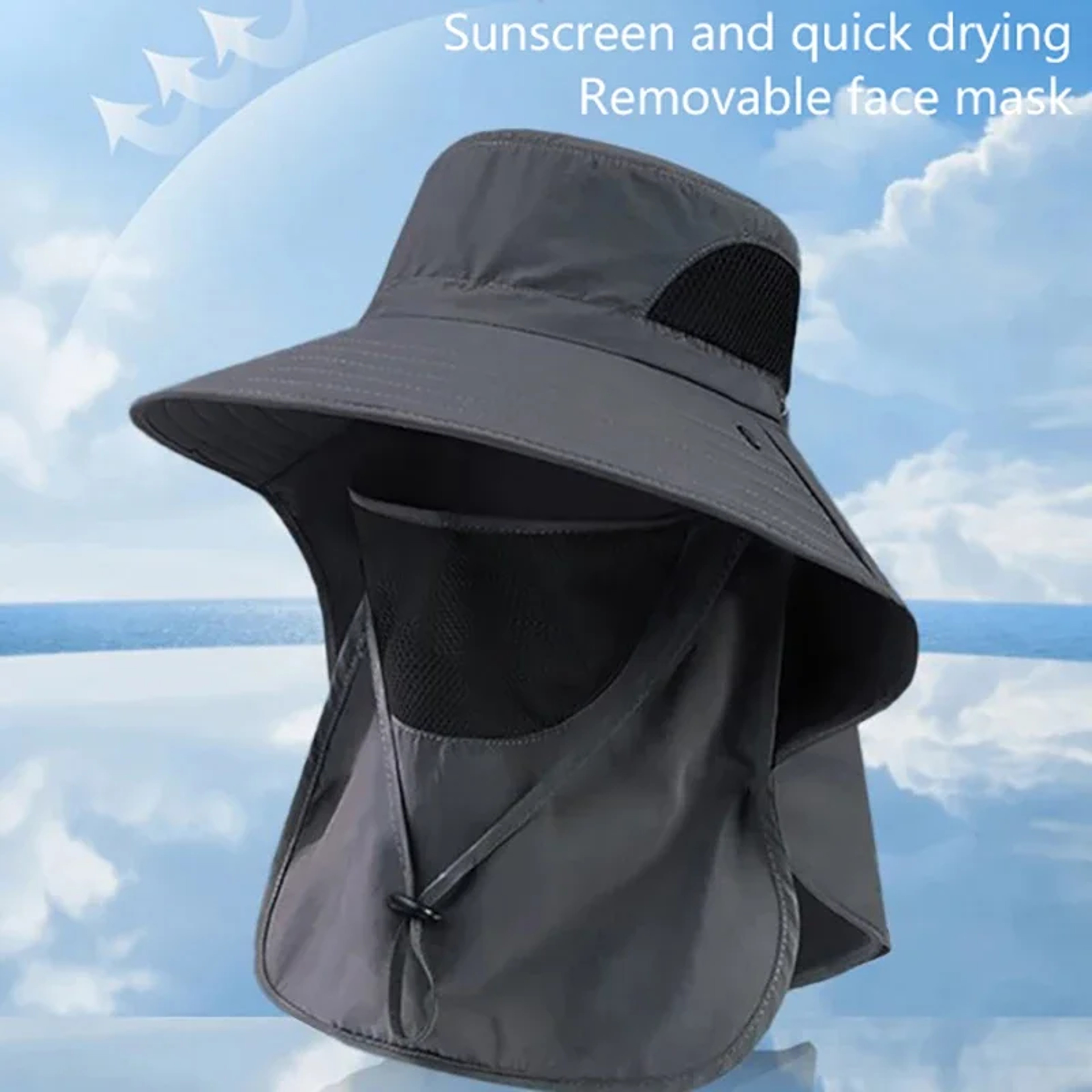 UV Protection Summer Sun Hat with Neck Flap for Outdoor Adventures – view 3