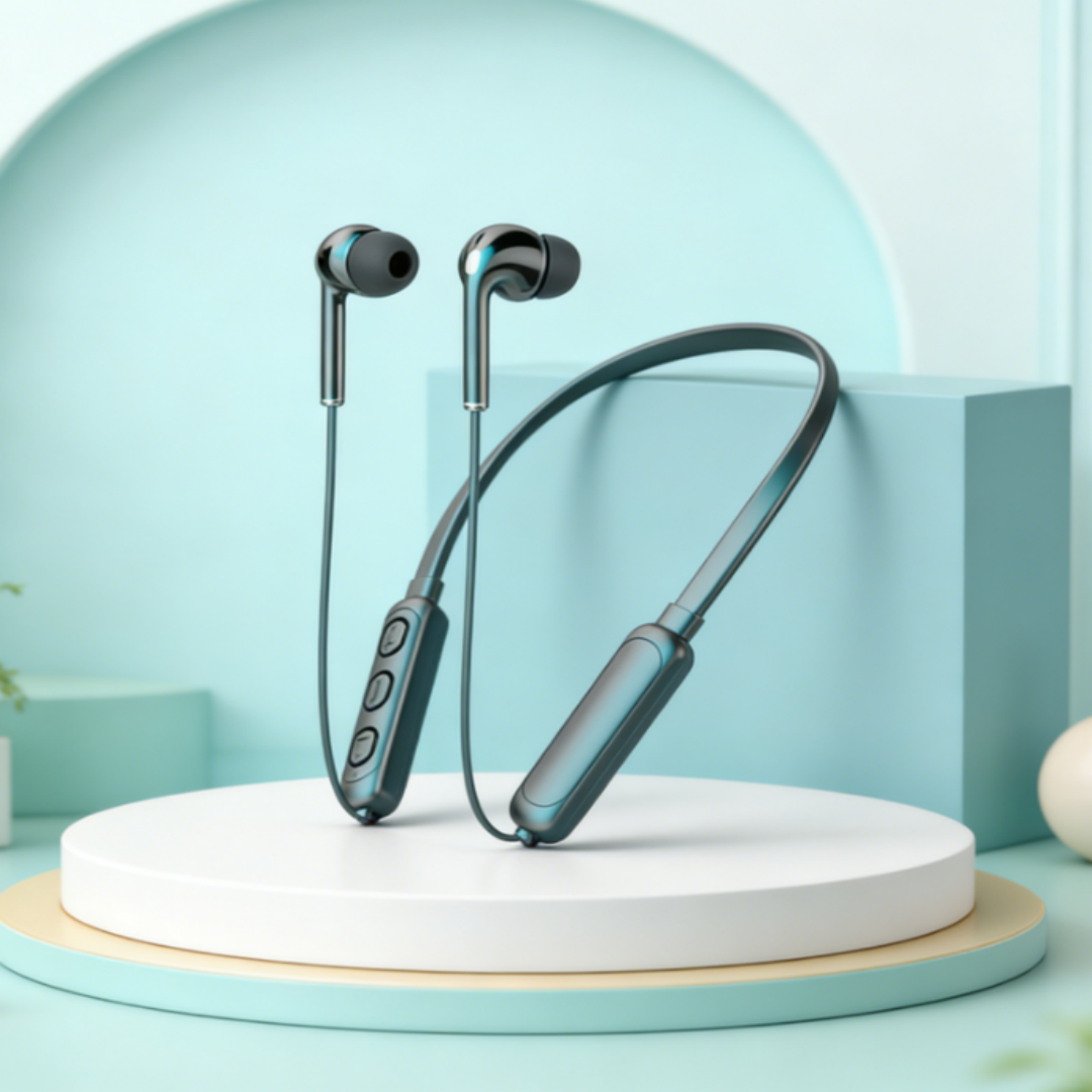 Neck Hanging Bluetooth Earphones with Mic Wireless Stereo Headset – view 1