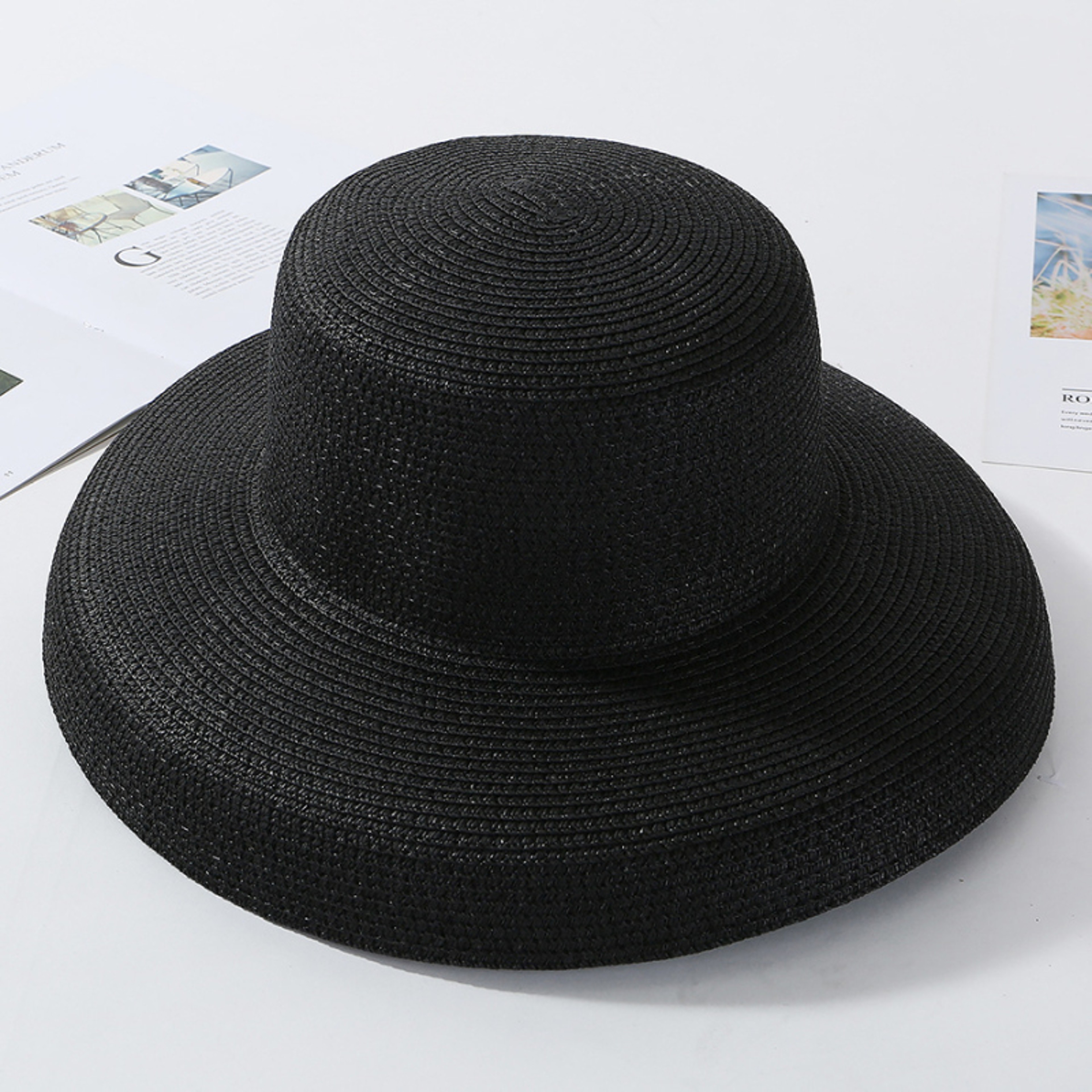 Elegant Wide Brim Straw Sun Hat Packable Beach Panama Hat For Women 4
