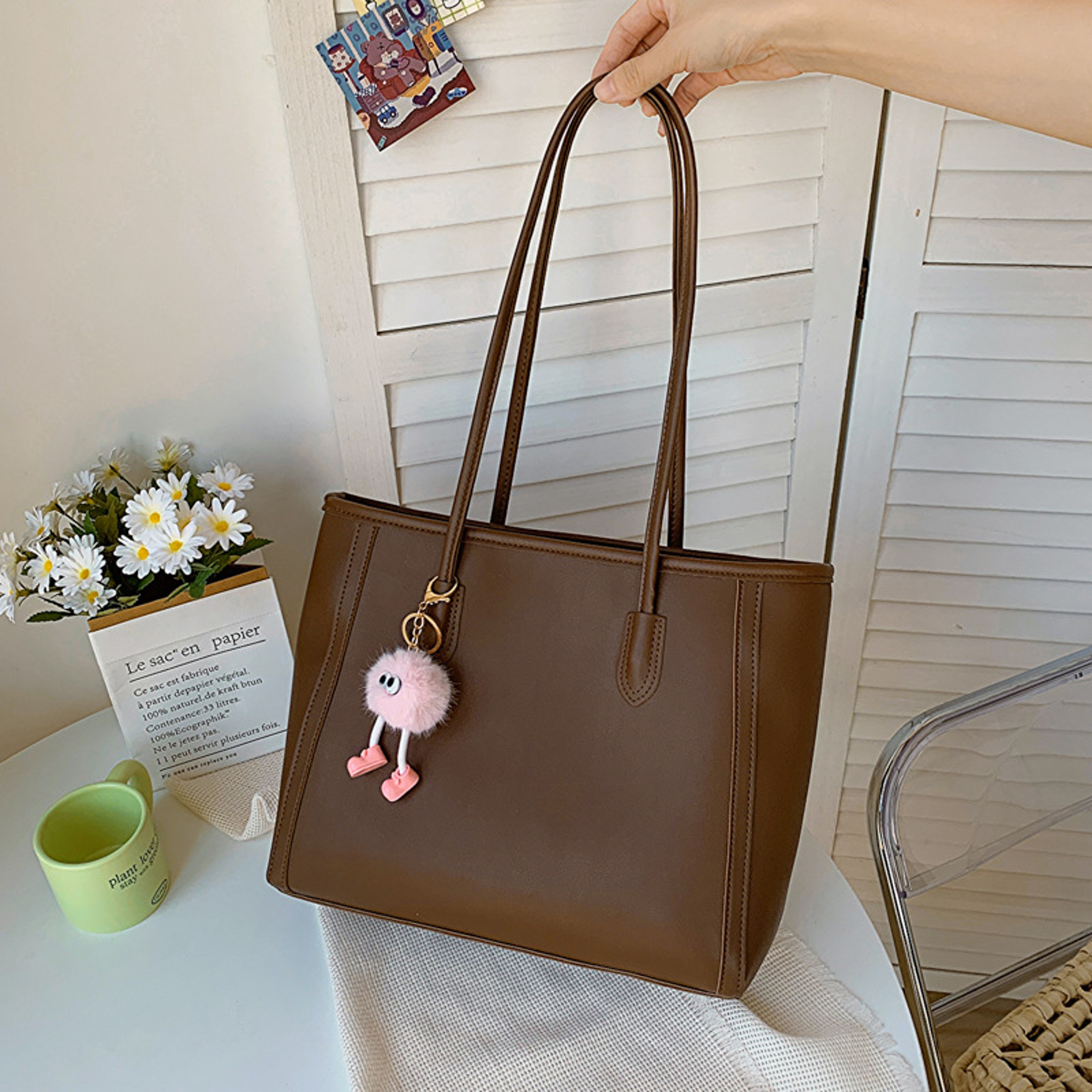 Premium Style PU Leather Shoulder Tote Bag Elegant Everyday Womens Tote Bag With Spacious Design 6