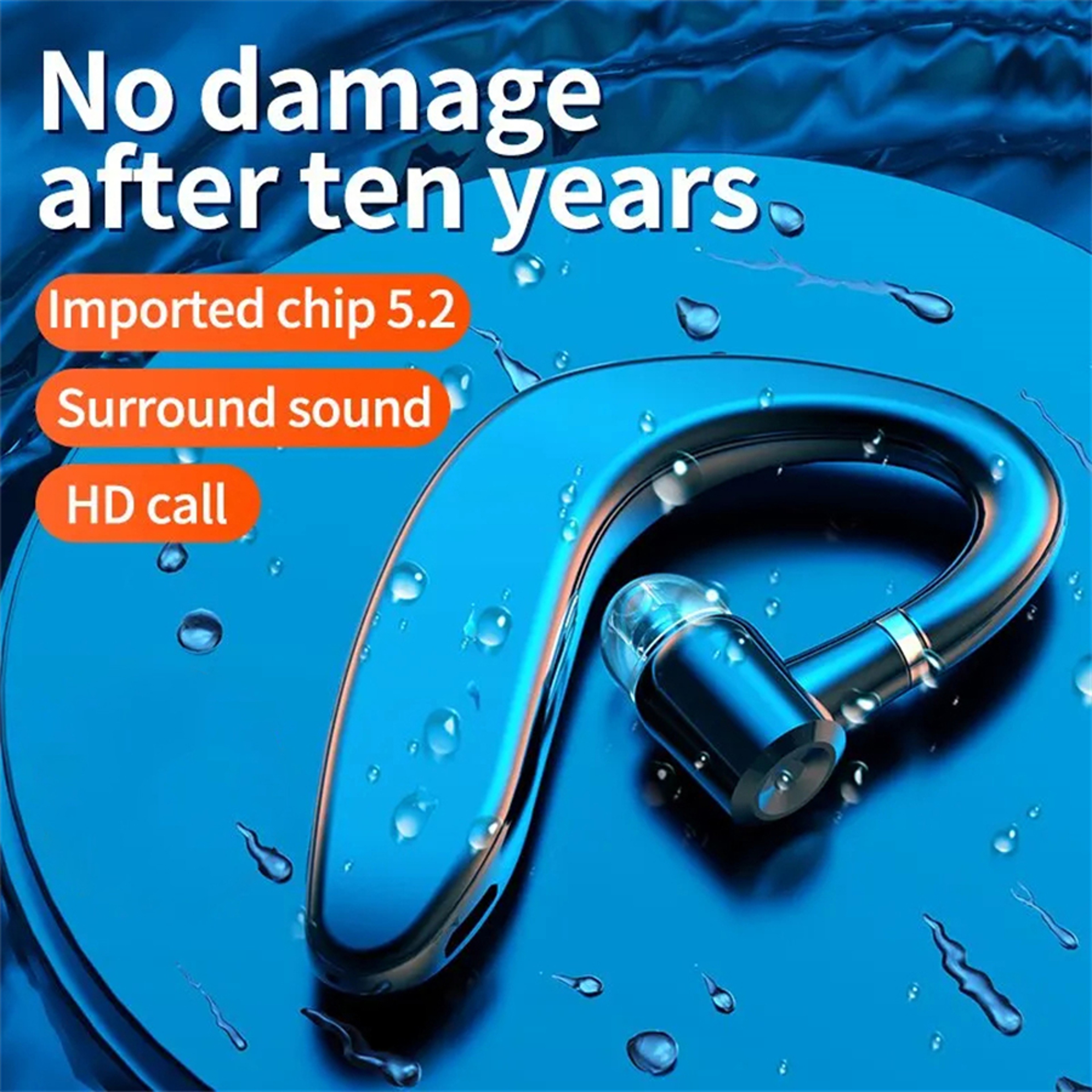 Long Lasting Wireless Bluetooth Headset Single Ear Business Earphone 1