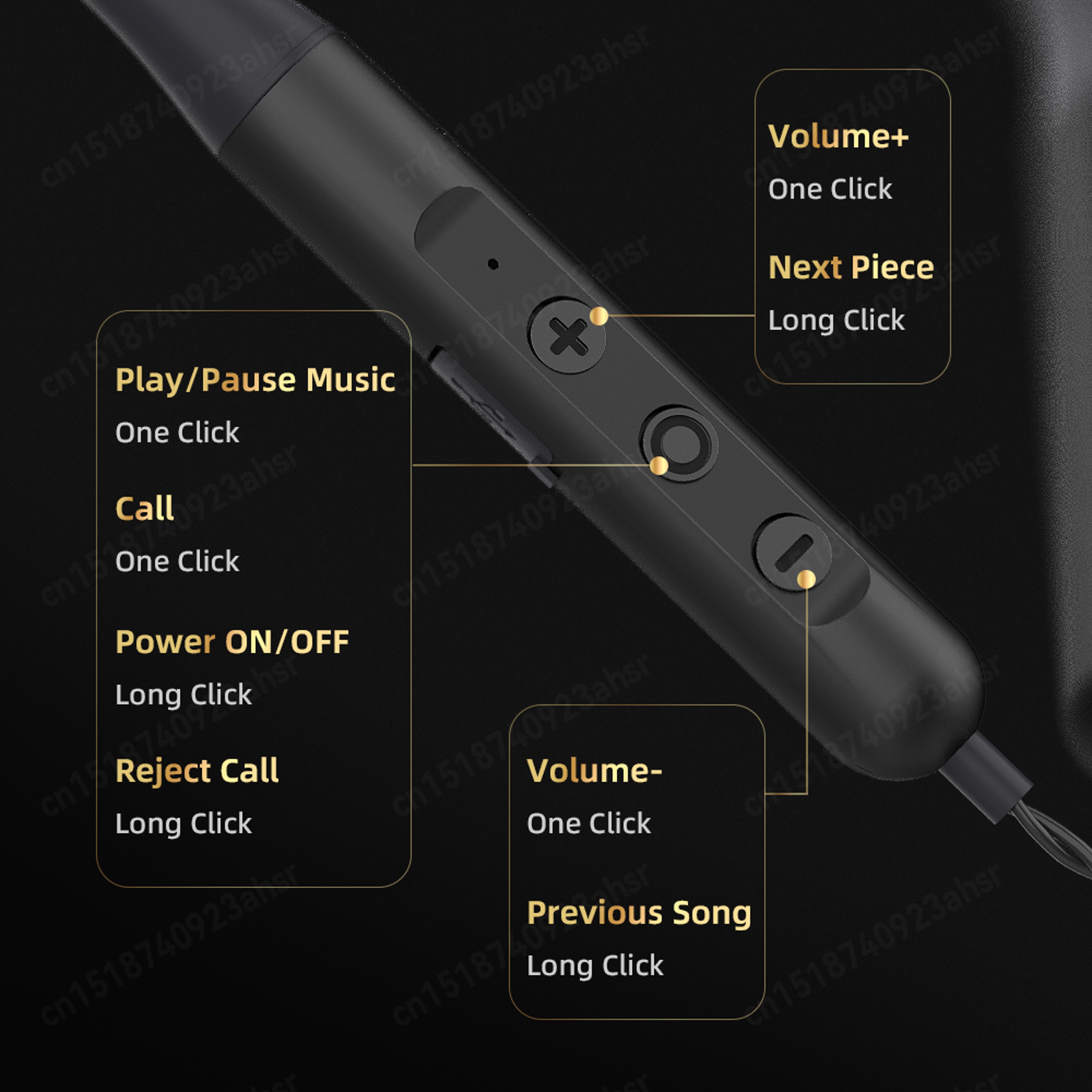 Premium Neckband Bluetooth Earphones Noise Cancelling Wireless Headphones with Mic for Sports Running – view 6