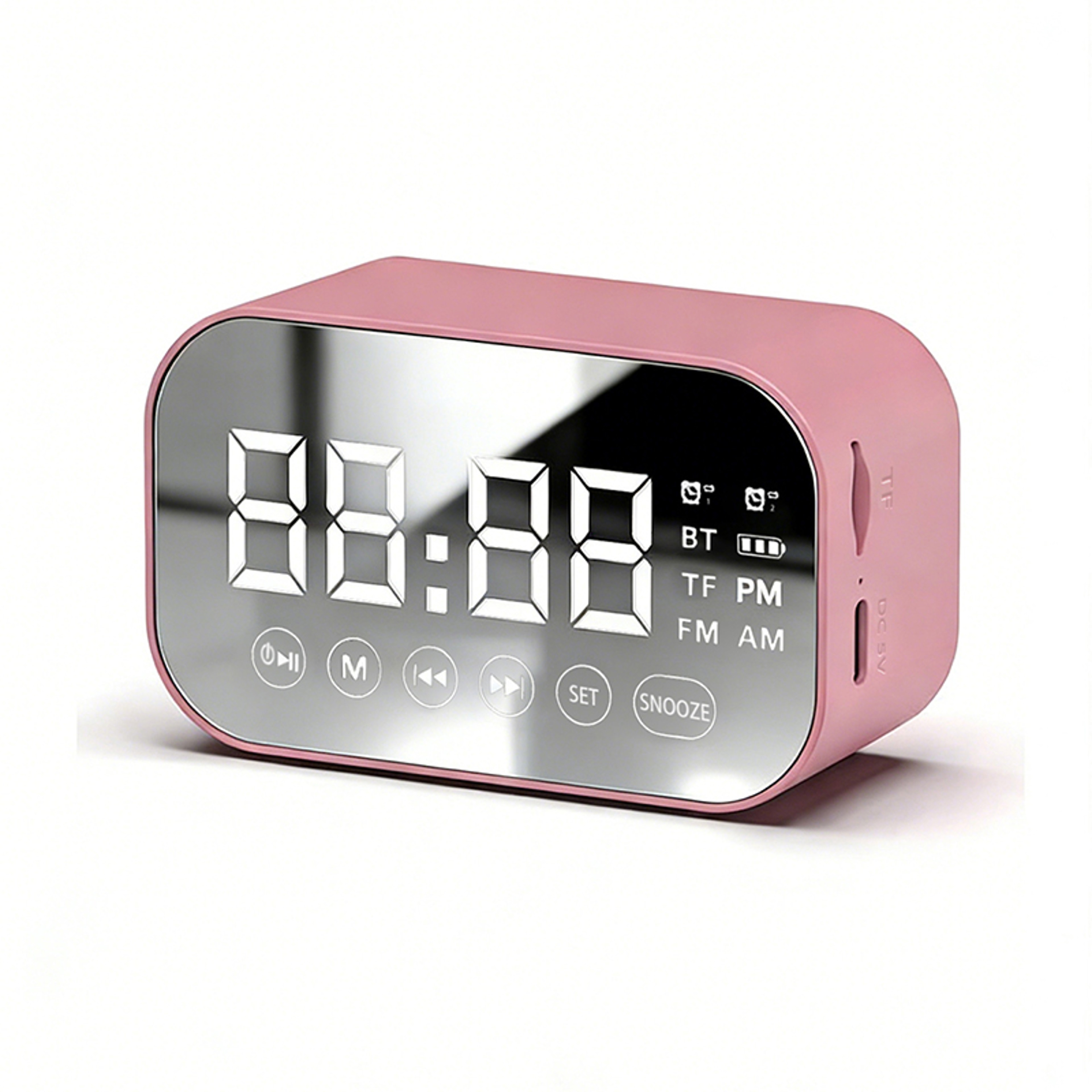 Mirror Bluetooth Speaker Alarm Clock with Dual Alarms and FM Radio – view 9