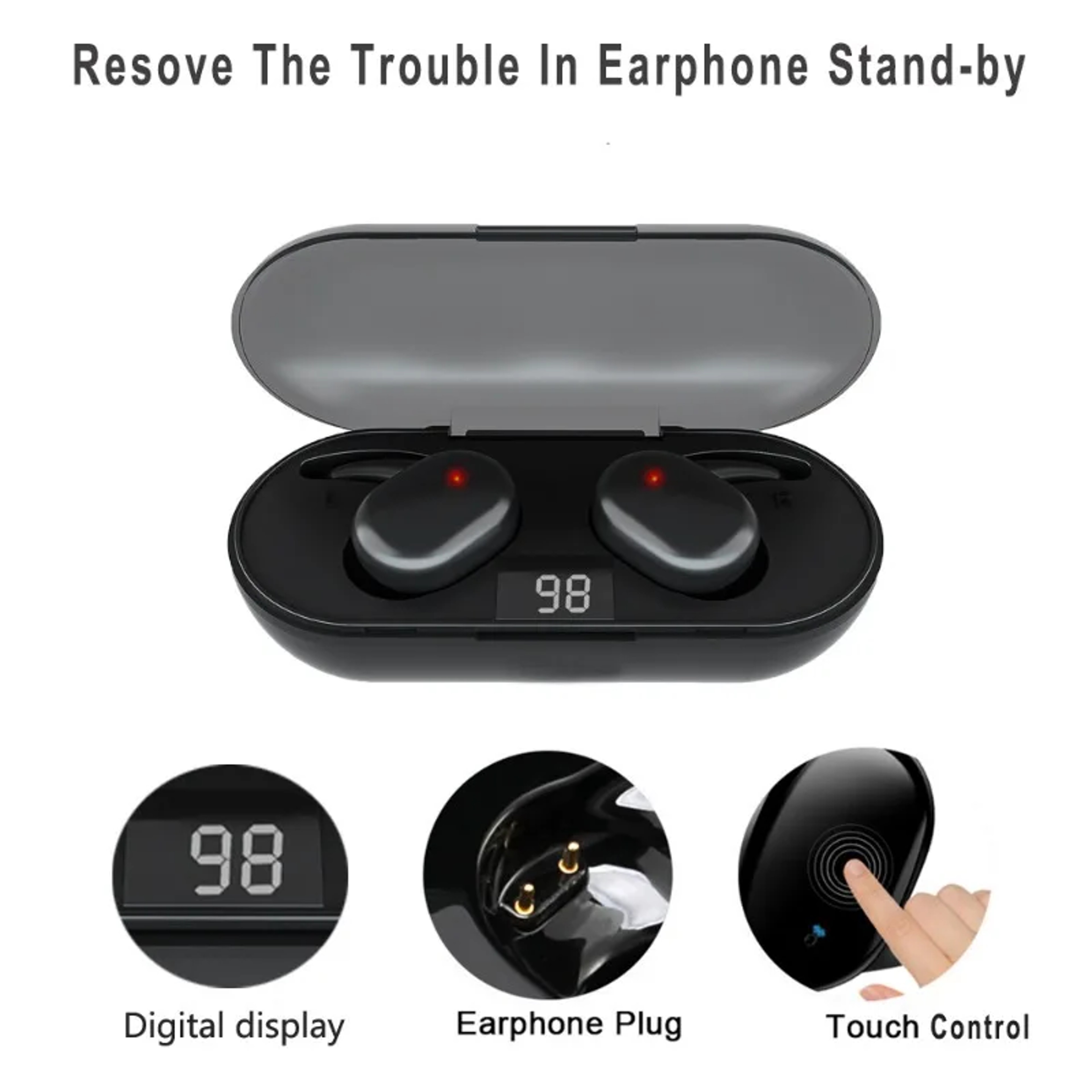 True Wireless Bluetooth Earbuds Noise Reduction Waterproof In Ear Headphones – view 3