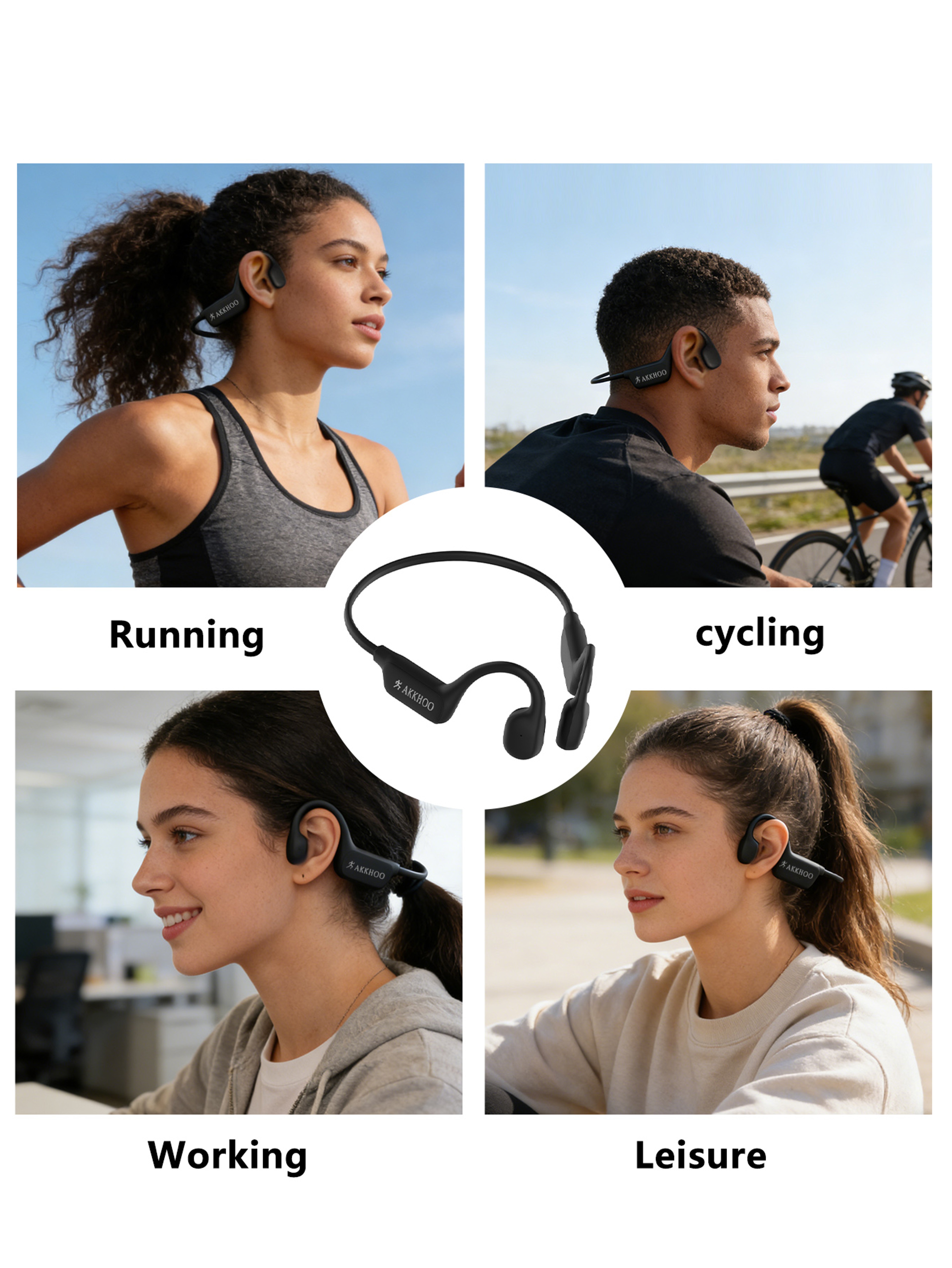 Open Ear Bone Conduction Sports Headphones with ENC Noise Cancellation – view 3