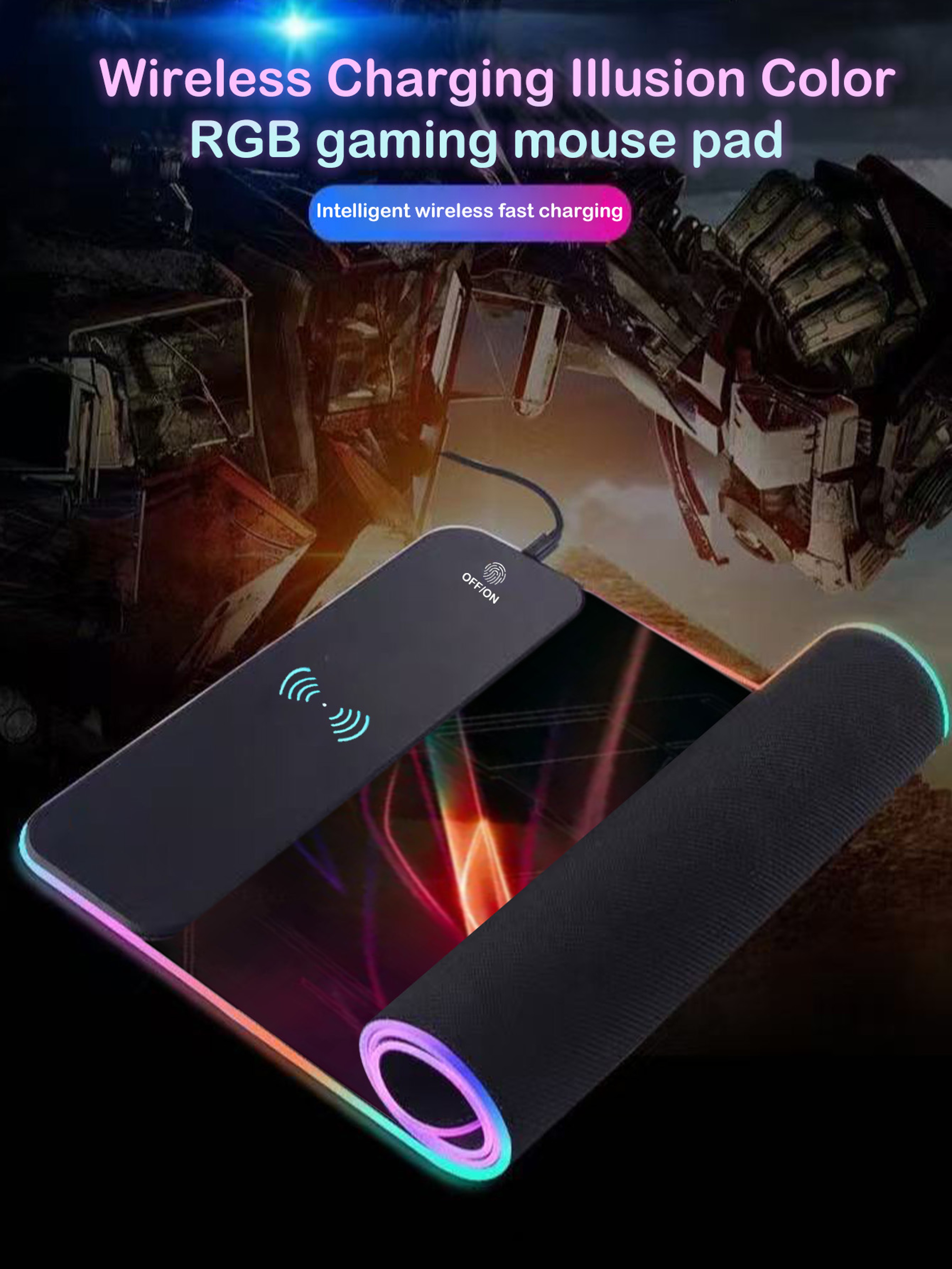 Premium RGB Gaming Mouse Pad With Fast Wireless Charging  Ultra Large Desk Mat 1