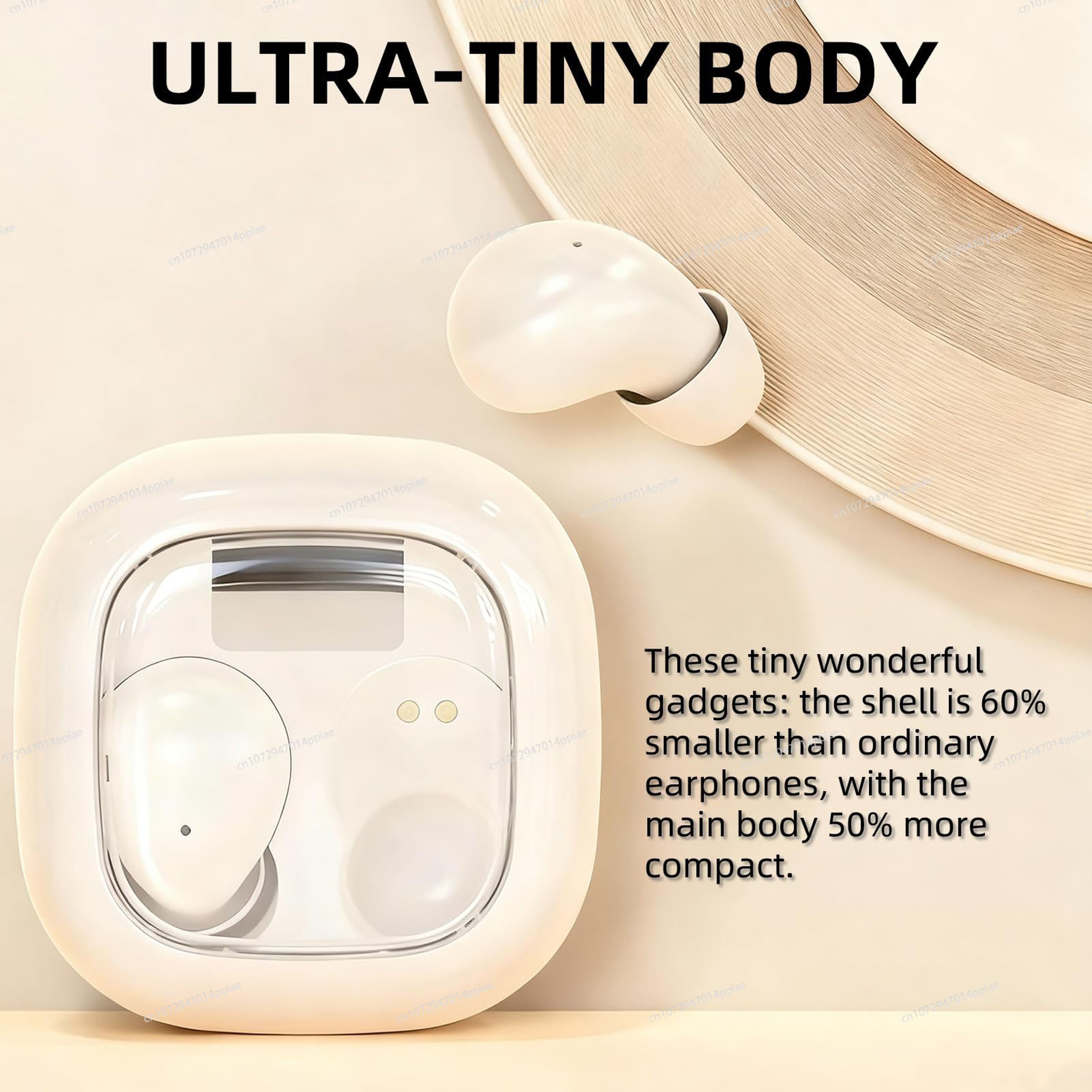 All Day Comfort Clip On Open Ear Bluetooth Earbuds for Small Ears with Playtime & Digital Display – view 4