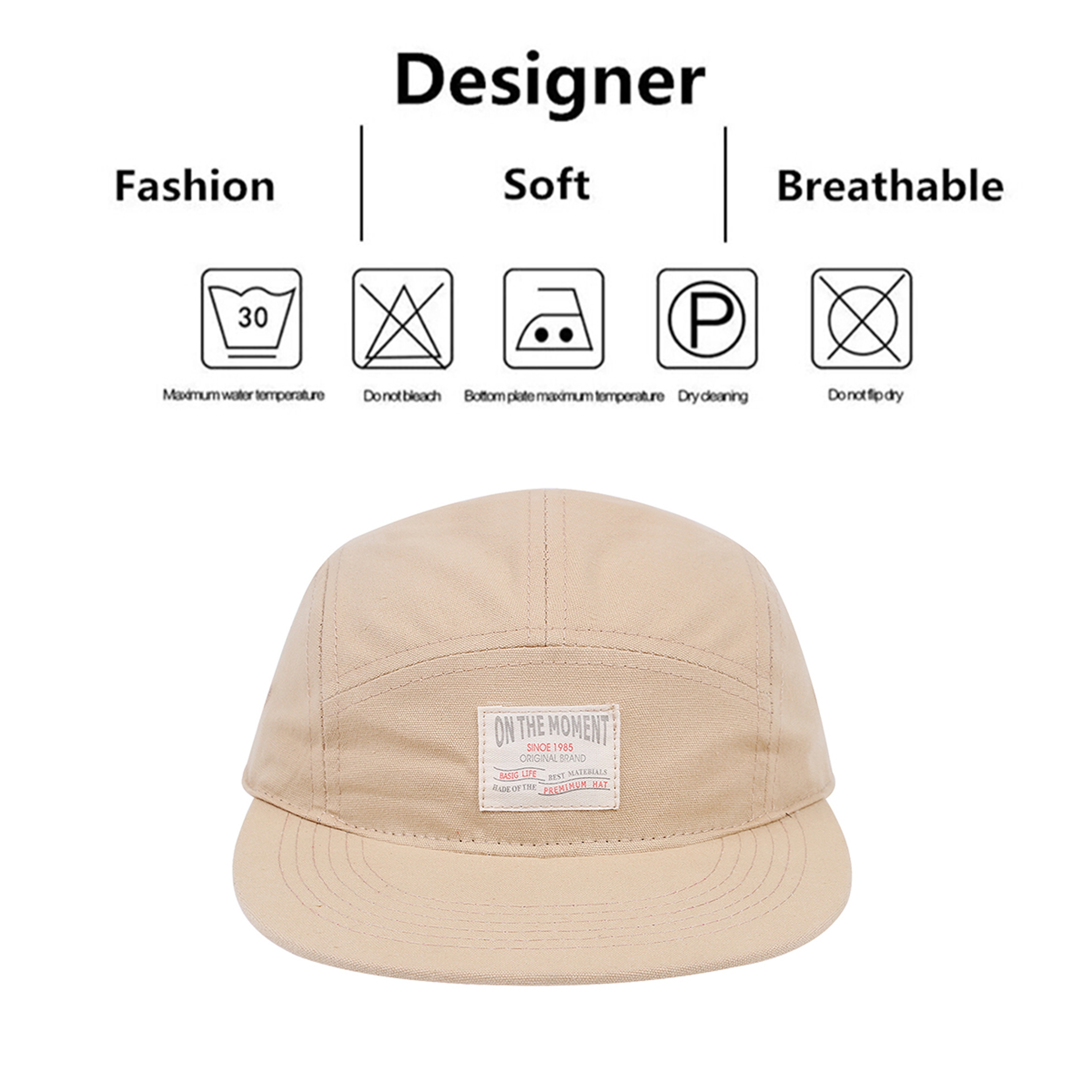Premium Cotton Panel Adjustable Snapback Hat Stylish Unisex Baseball Cap 3