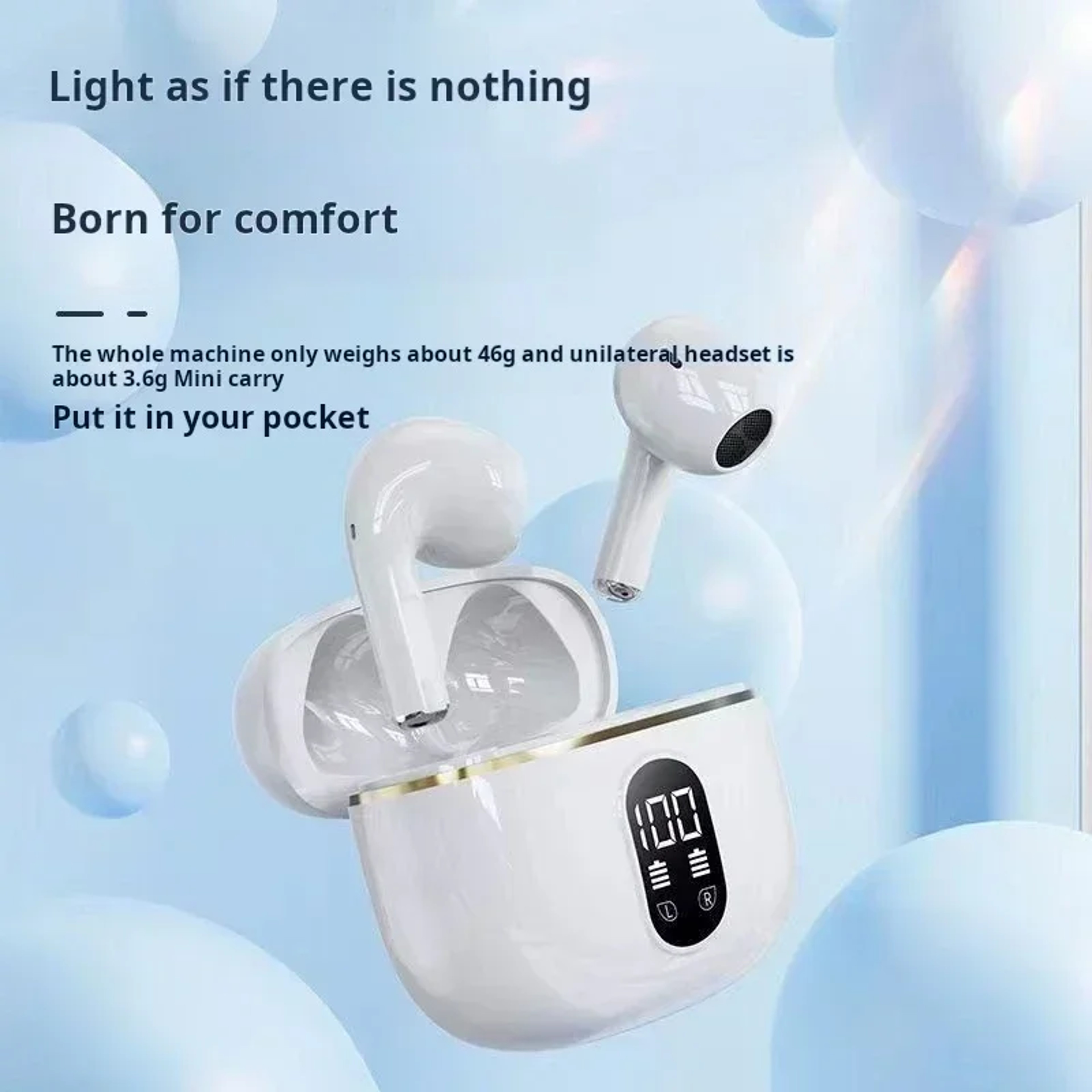Wireless HiFi Bluetooth Earbuds With Power Display Long Play True Wireless Earbuds 1