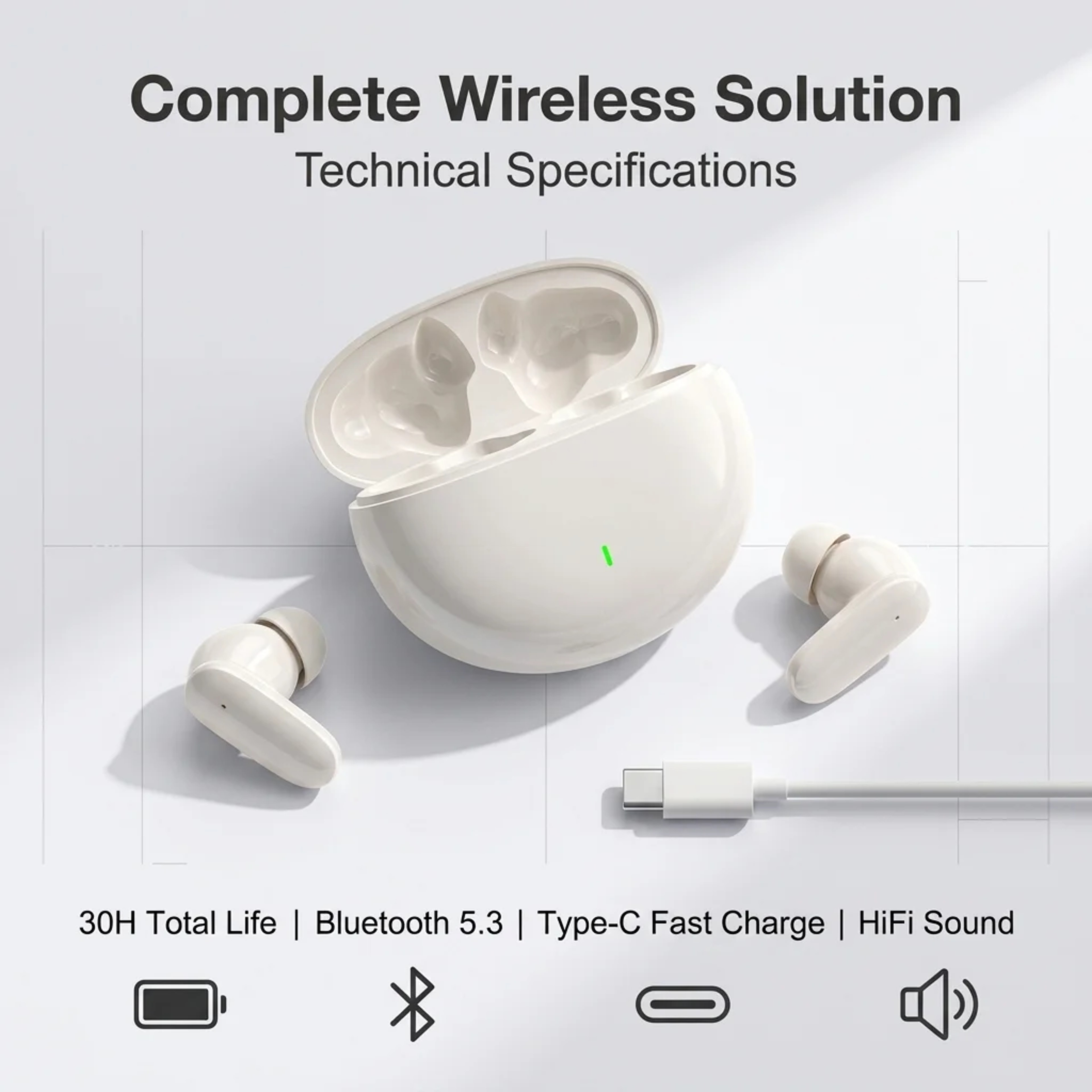 Premium Compact Mini Bluetooth Earbuds True Wireless Stereo Earphones – view 1