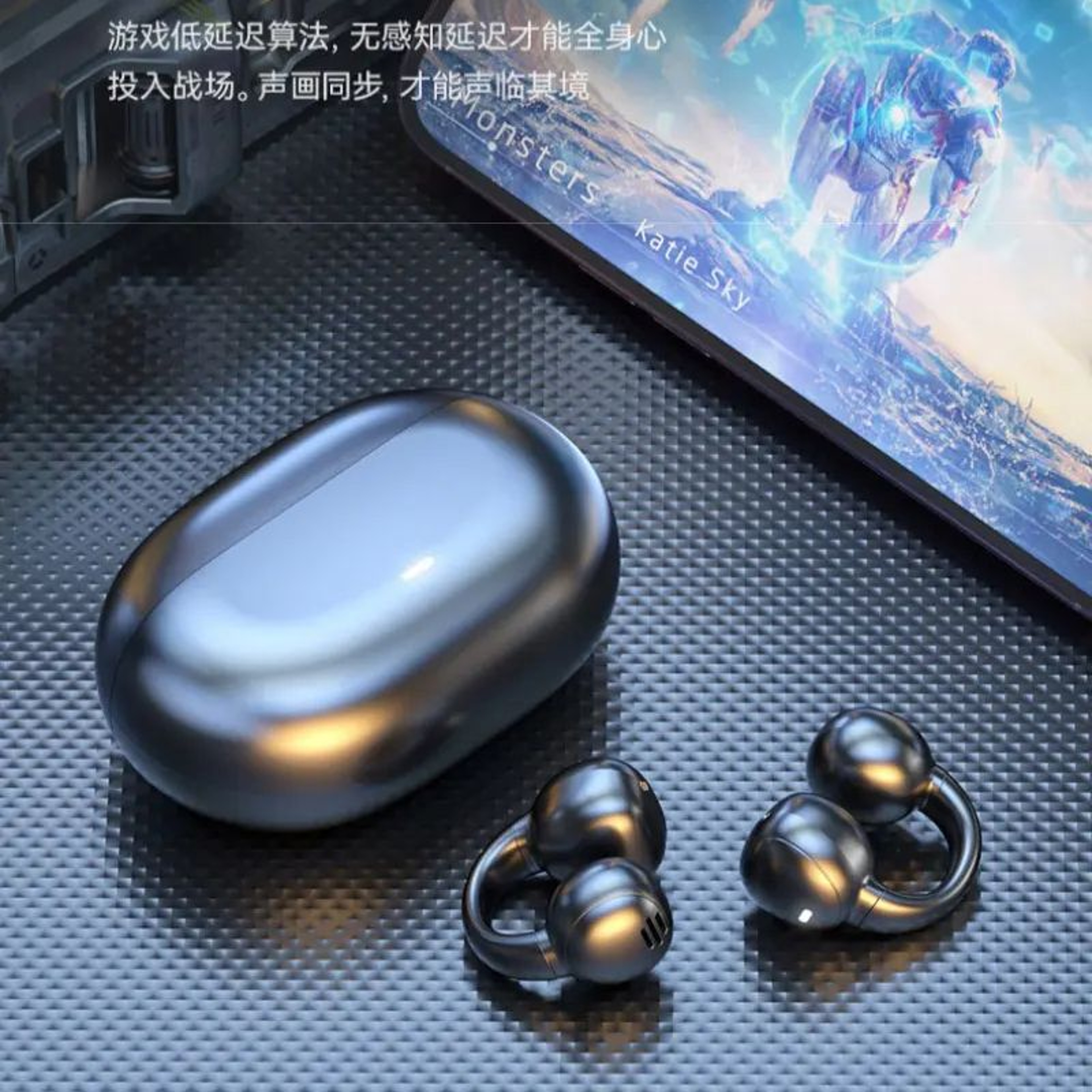 Wireless Clip On Bluetooth TWS Earbuds with HD Mic & Stereo Sound – view 2
