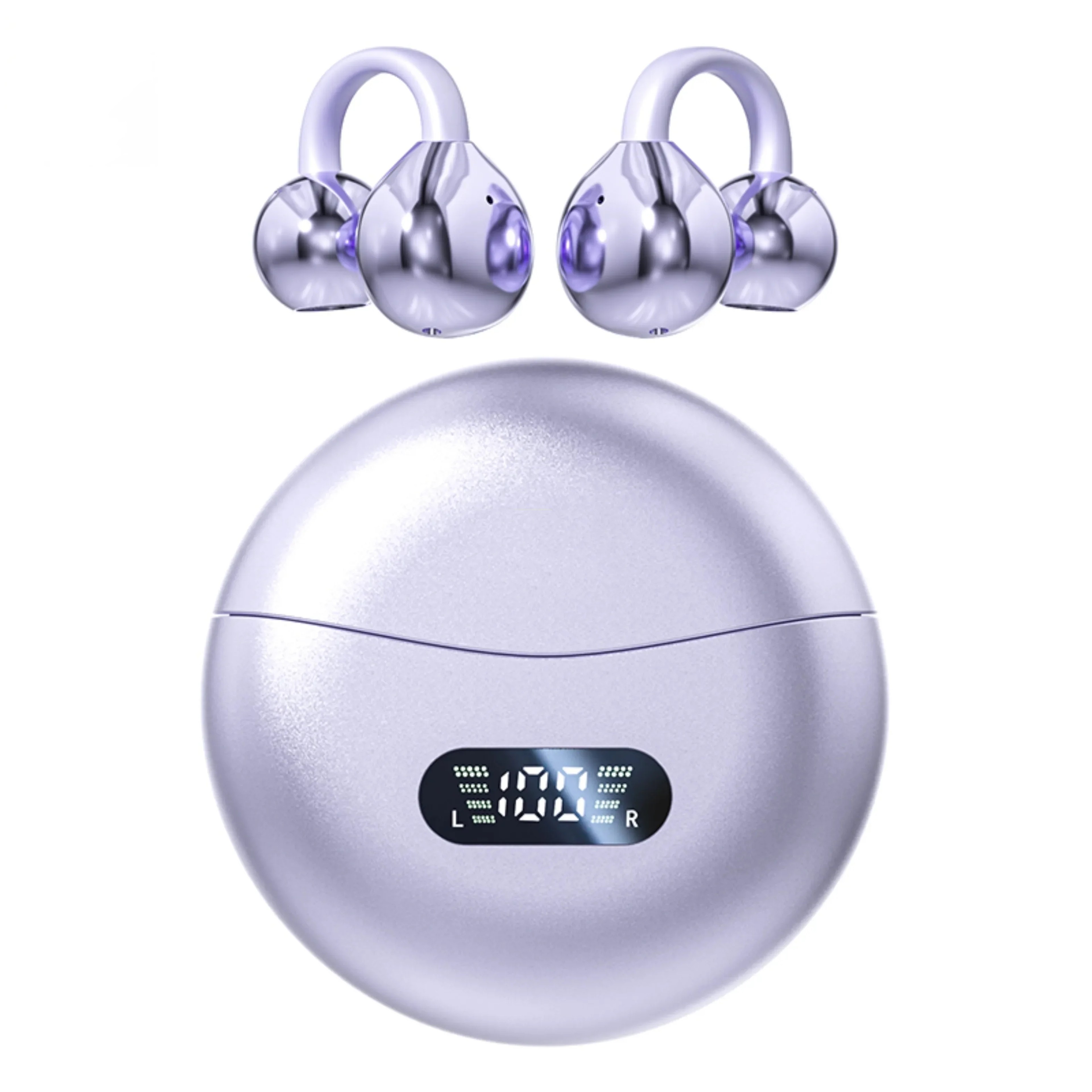 Clip On Wireless Bluetooth Earbuds with LED Digital Display – view 9