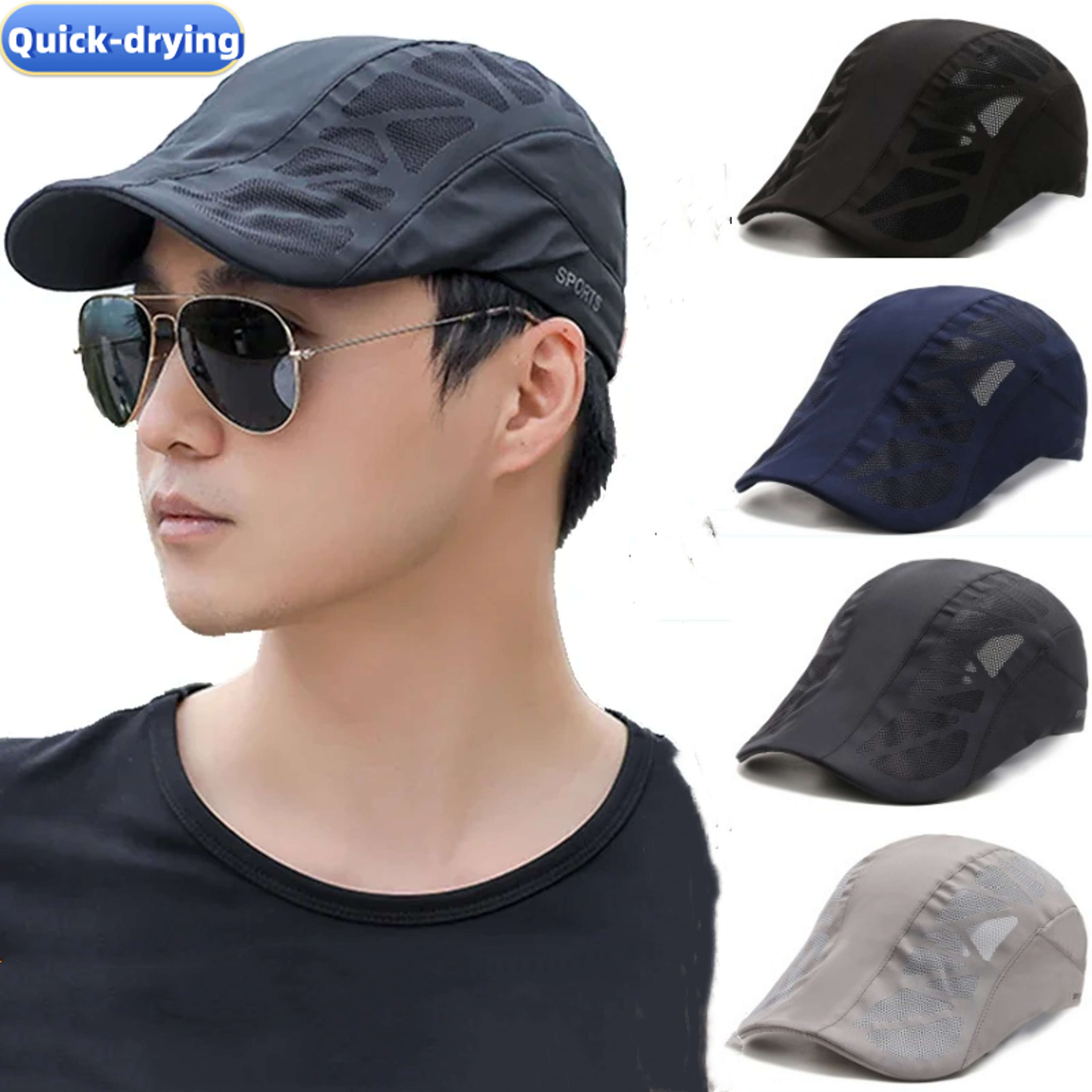 Performance Breathable Mesh Fishing Sun Hat Quick Dry UV Protection Outdoor Cap – view 4
