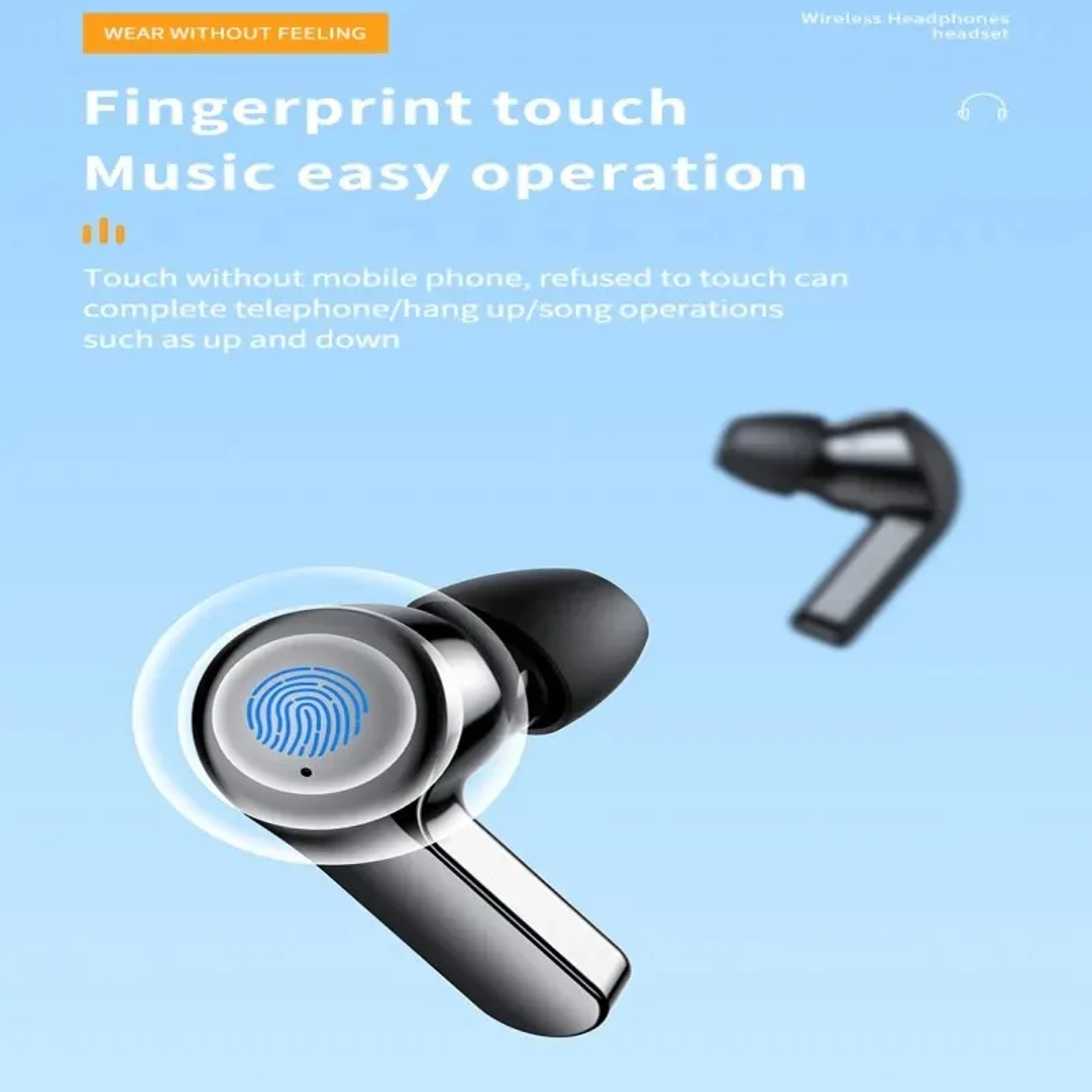 LED Display Wireless Earbuds with Bluetooth Touch Control and Waterproof Sports Design – view 5