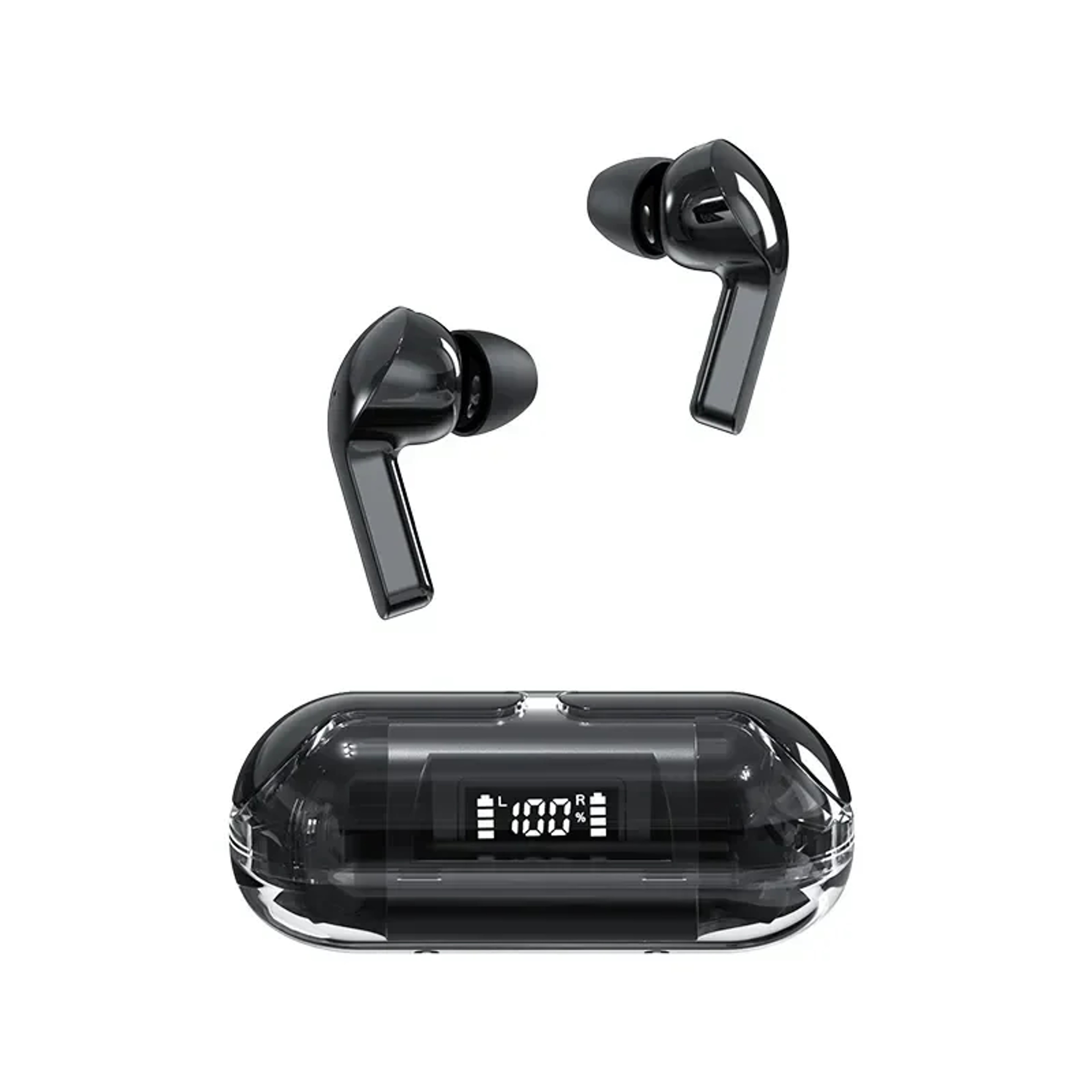 Transparent Bluetooth Wireless Earbuds with LED Power Display and Mic – view 9